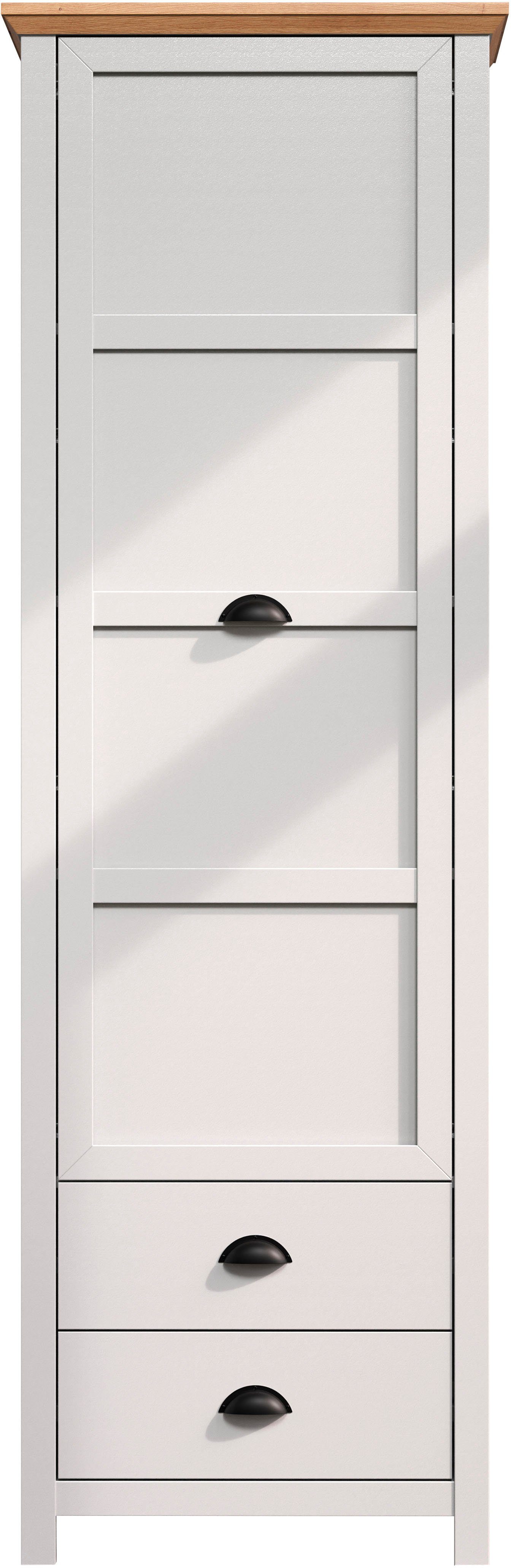 Home affaire Garderobenschrank Herzwill Kleiderschrank, Kleiderstange, 65/201/41 B/H/T grau, Eiche, ca.: cm