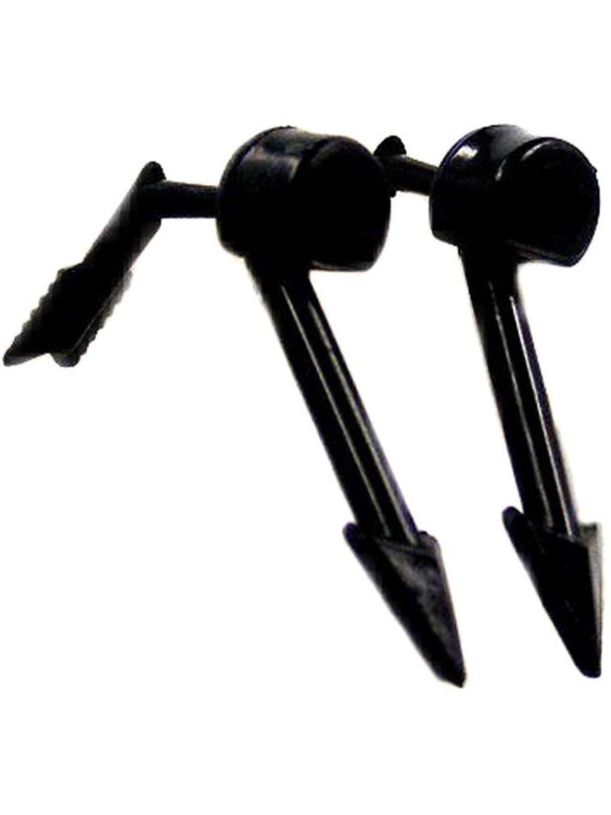 Gallay Paar Ohrstecker Ohrring 5x20mm Pfeil 2-teilig schwarz-glänzend Kunststoff Vollplastik (1-tlg)