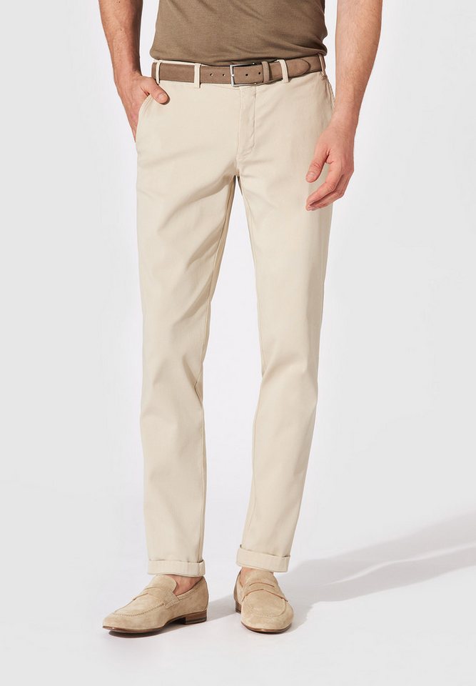 Hiltl Chinos Tamo Chino Hose Herren Slim Fit Stretch Baumwolle, hellbeige, 26 Premium Baumwollhose, leichte Sommerhose, Chino für Büro und Freizeit