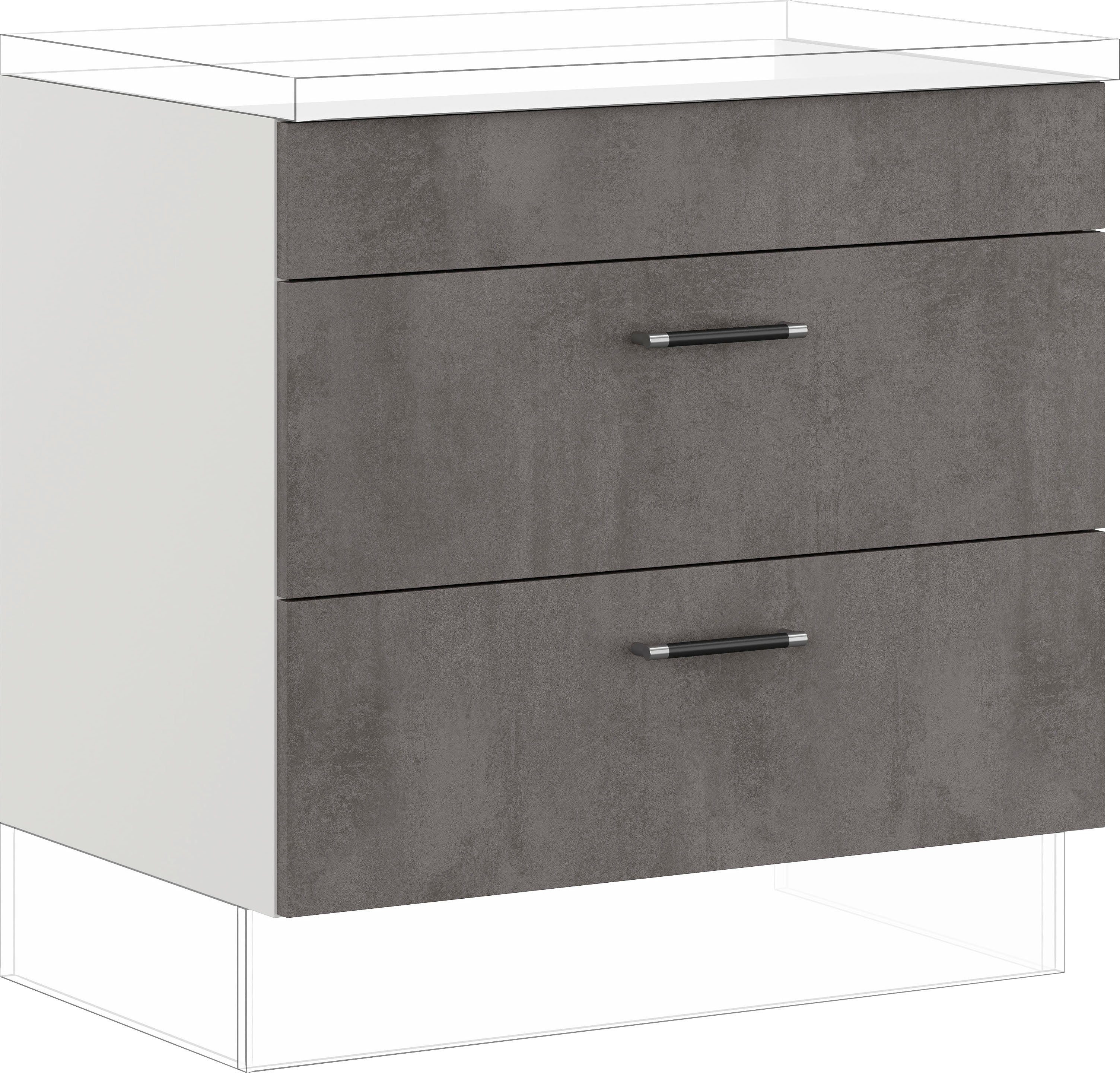 IMPULS KÜCHEN Kochfeldumbauschrank "Prag", Breite/Höhe: 90/72,3 cm, mit Soft-Close vormontiert, mit Soft-Close