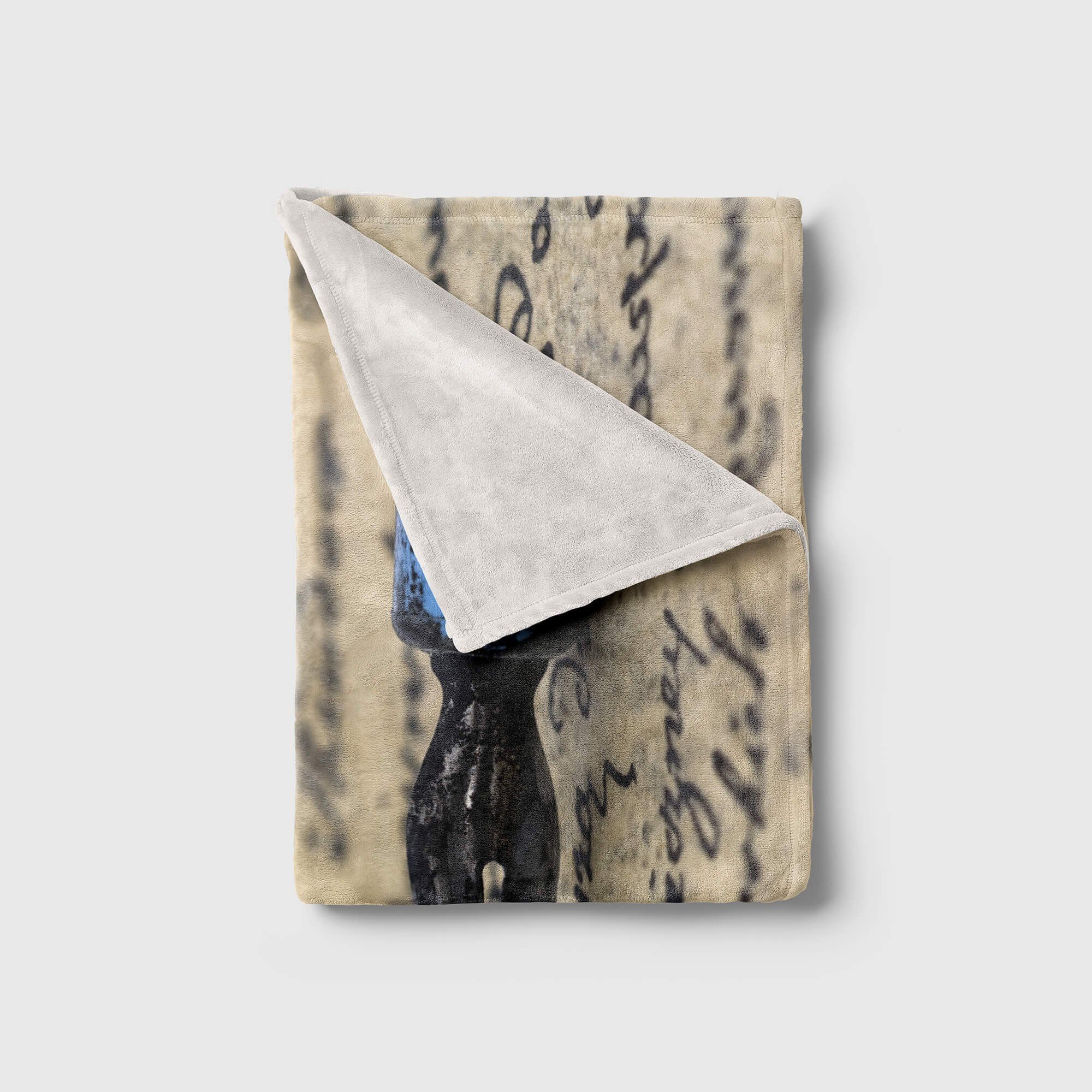Sinus Art Baumwolle-Polyester-Mix (1-St), Saunatuch Strandhandtuch Kuscheldecke Fotokunst mit Fotomotiv Schreibf, Handtuch Handtücher Handtuch