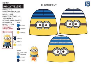 Despicable Me Beanie Minnions Jungen und Mädchen Mütze Kinder Original Minions Despicable Me Wintermütze Kindermütze Gelb Gr.52 + 54