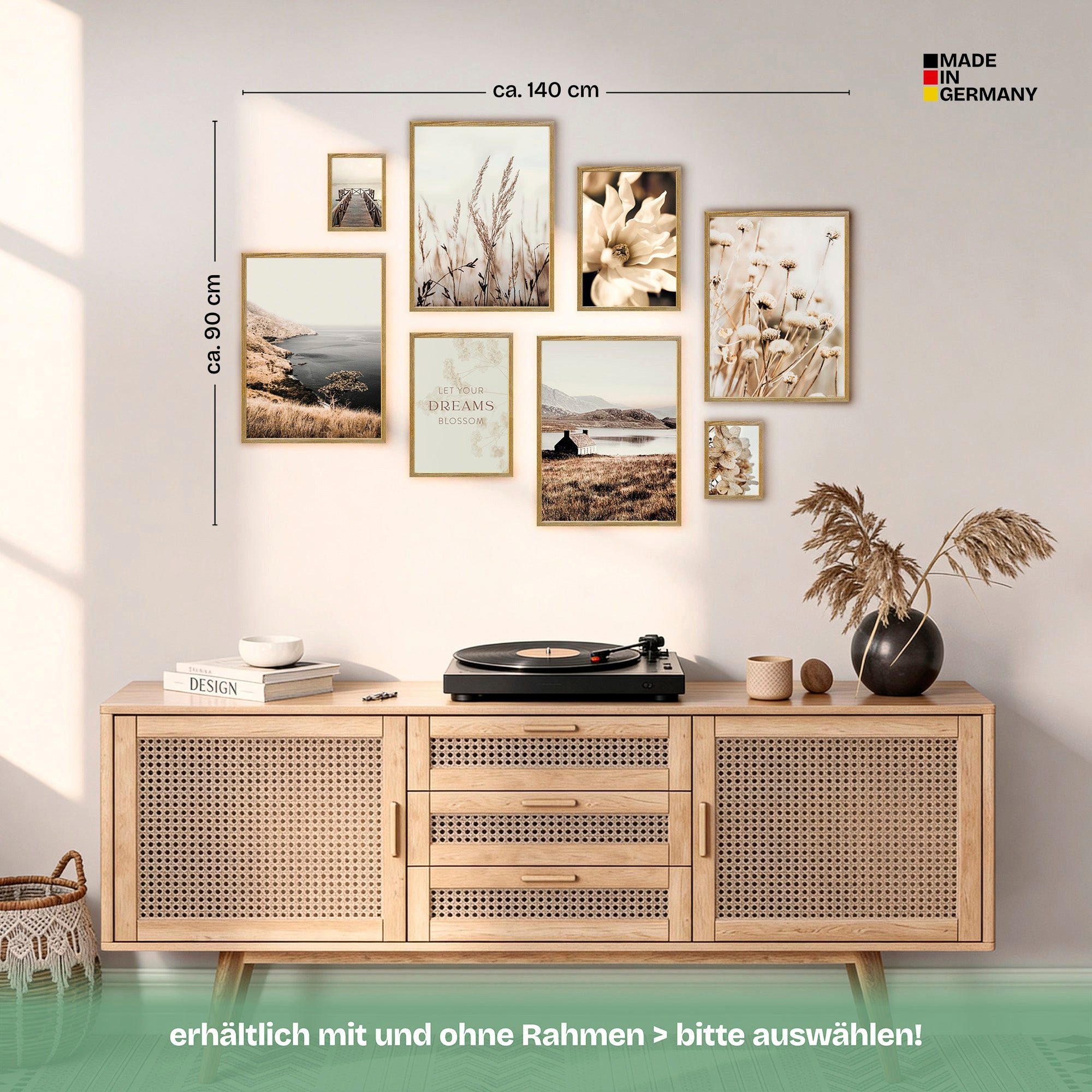 ARTFAVES Bilder-Collage Poster Set Beige Vintage Nature I mehrteilige Bilderwand I Wandbilder, (Wandbilder modern, 8 St) – Bild 5 von 5