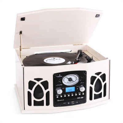 Auna »NR-620 Stereoanlage Plattenspieler MP3-Aufnahme Holzgehäuse creme« Plattenspieler
