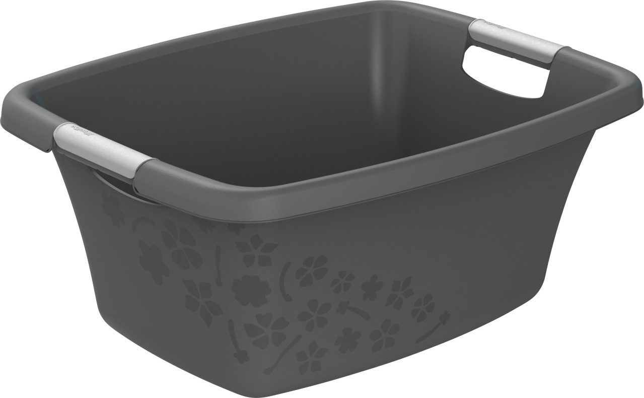 ROTHO Wäschewanne Rotho Wäschewanne Flowers 25 L anthrazit 50,5 x