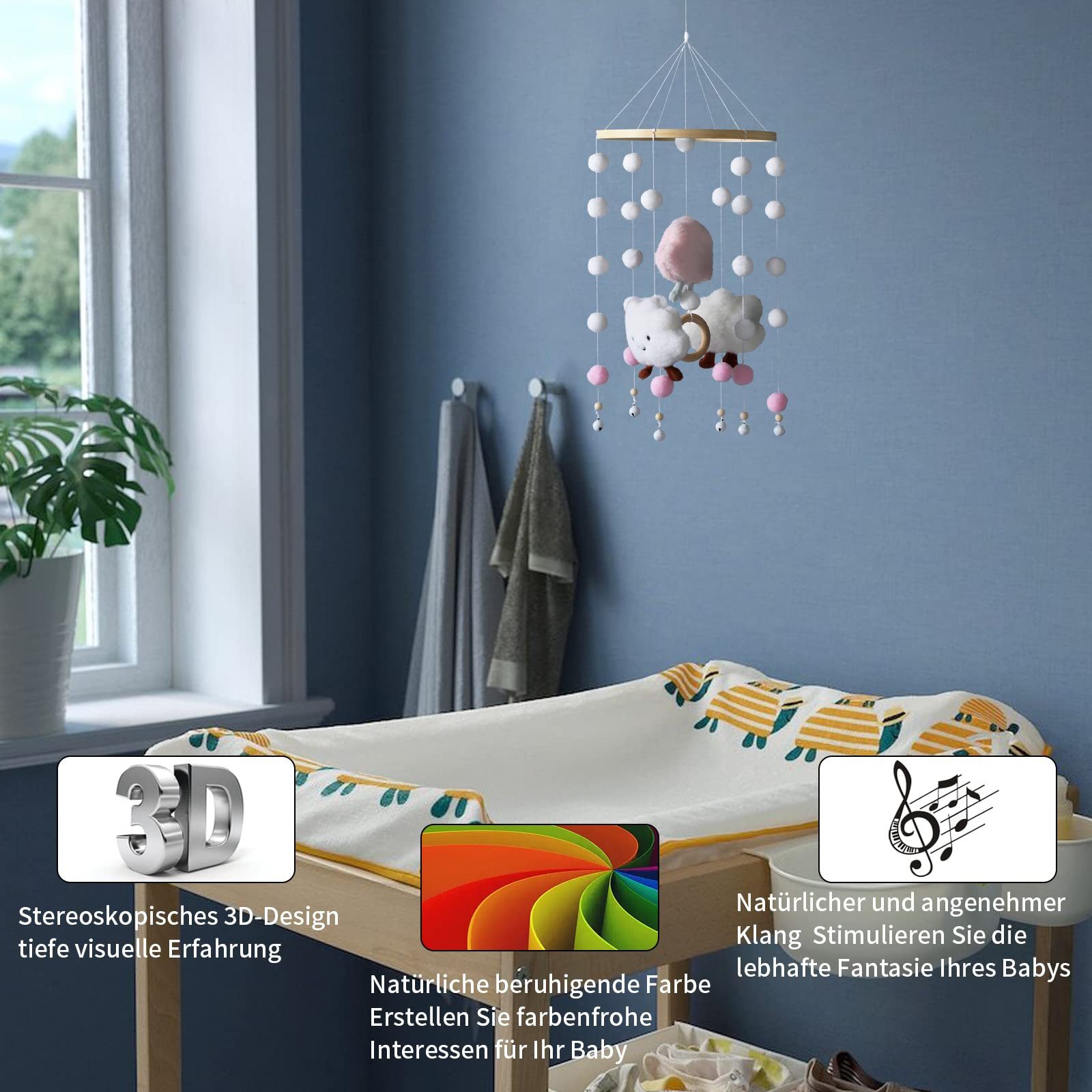 CLTYQ Mobile Windspiele, Baby-Windspiele mit Filzkugeln, günstig online kaufen