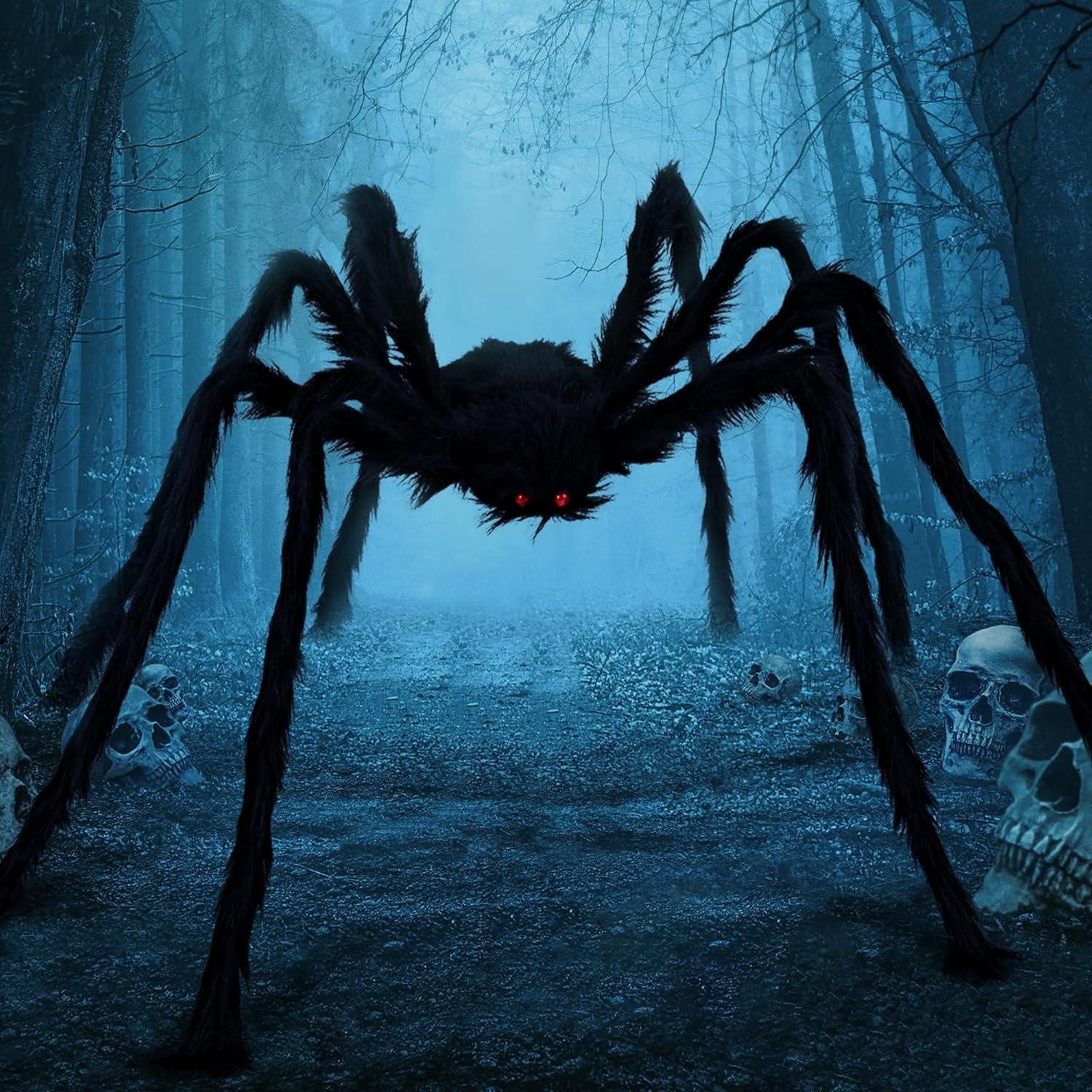LuxusKollektion Tierfigur Große Spinne mit roten Augen 2m für Halloween Dekorationen innen (1 St)