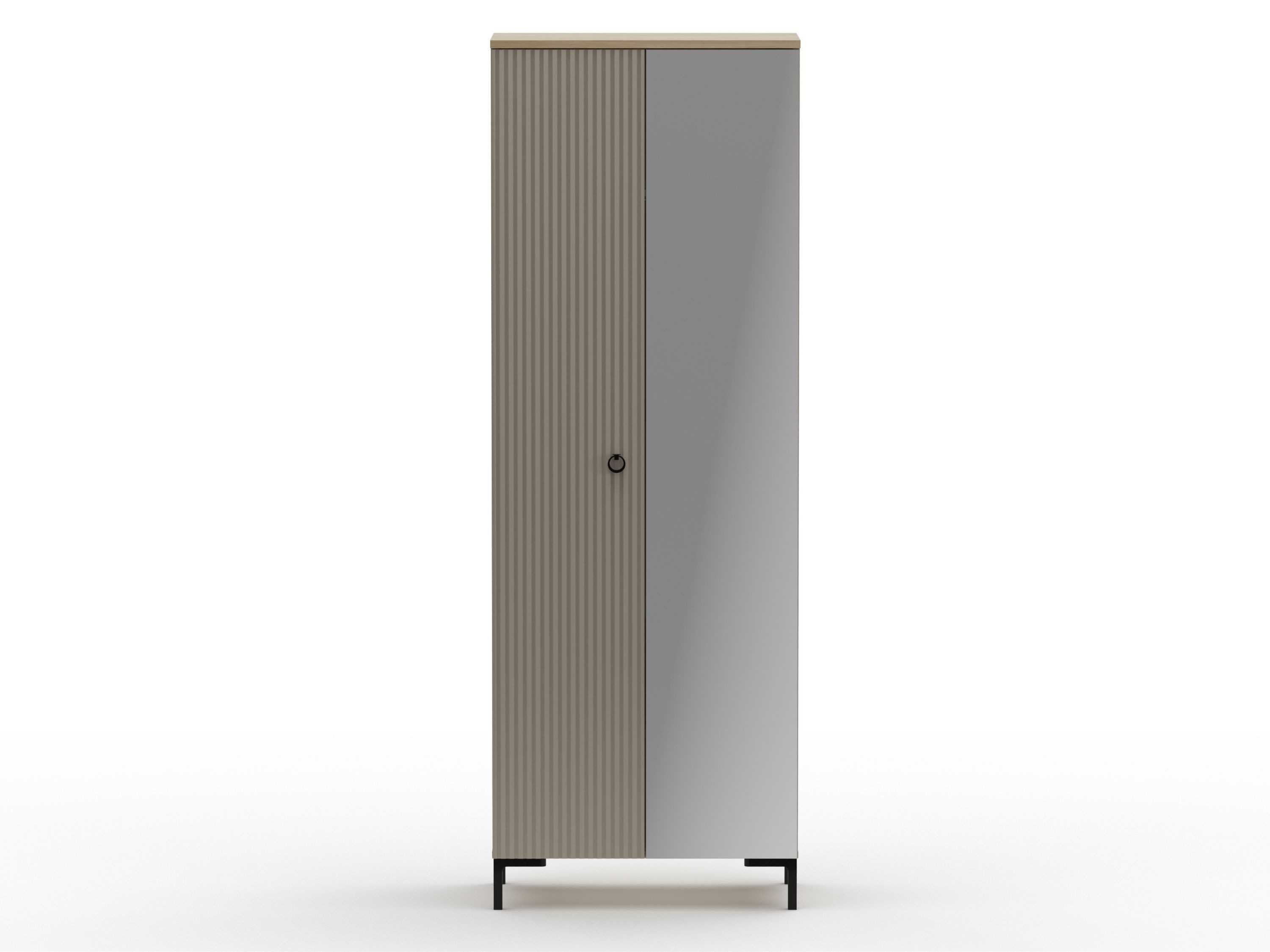 trendteam Garderobenschrank Spiegelschrank in Cashmere & Silverjack Eiche Dekor 70x199x41cm