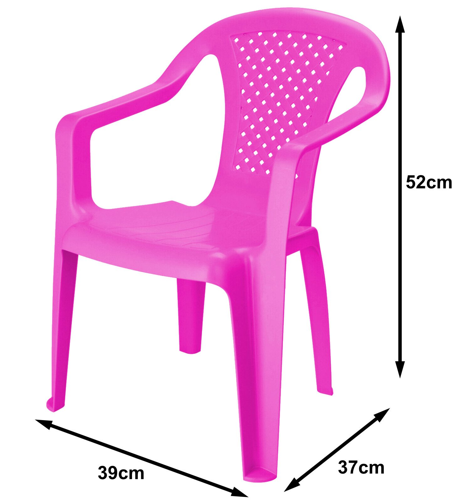 Progarden Kinderstuhl Kunststoff Kinder 52 cm Bunt 4 er Set (Set, 4 St), 4er Set, Gartenstuhl, Stuhl, Stapelbar, Kunststoff – Bild 4 von 5