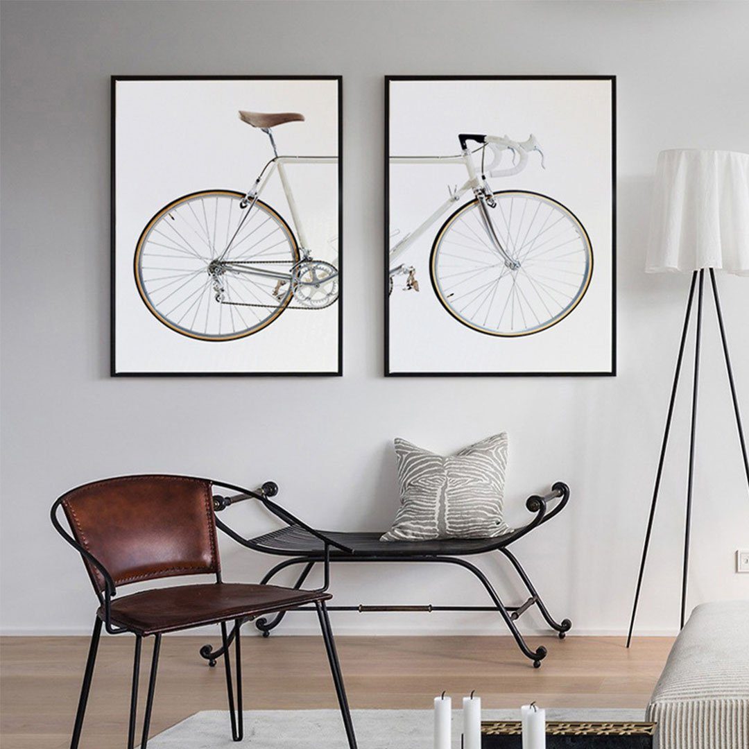 L.Ru UG Kunstdruck Moderner einfacher abstrakter geometrischer kreativer Malereikern, (2 St), Fahrradkunst Doppelwohnzimmerdekoration Malerei Kern