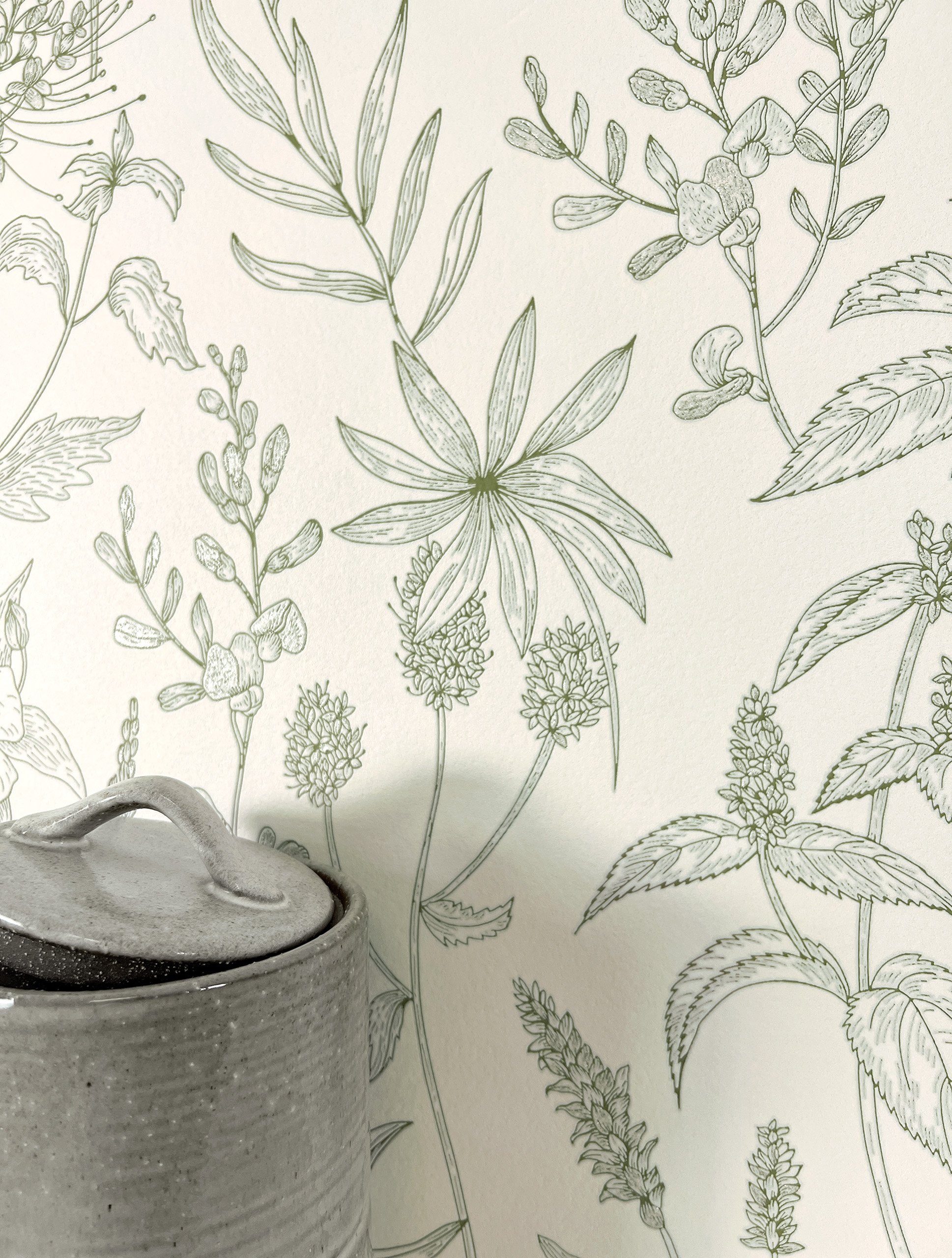 Newroom Vliestapete, Weiß Tapete Modern Blumen - Mustertapete Blumentapete günstig online kaufen