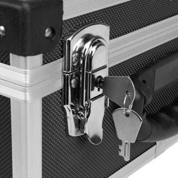 anndora Werkzeugkoffer Alukoffer, Alu-Koffer, Alurahmen, Multikoffer (schwarz), abschließbar, mit Tragegurt
