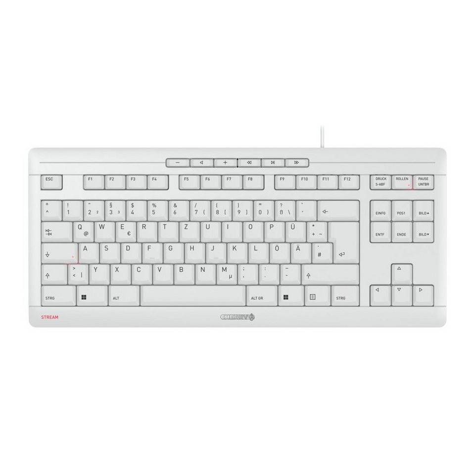 Cherry STREAM KEYBOARD TKL Tastatur, ntegrierte Metallplatte für maximale  Verwindungssteifigkeit