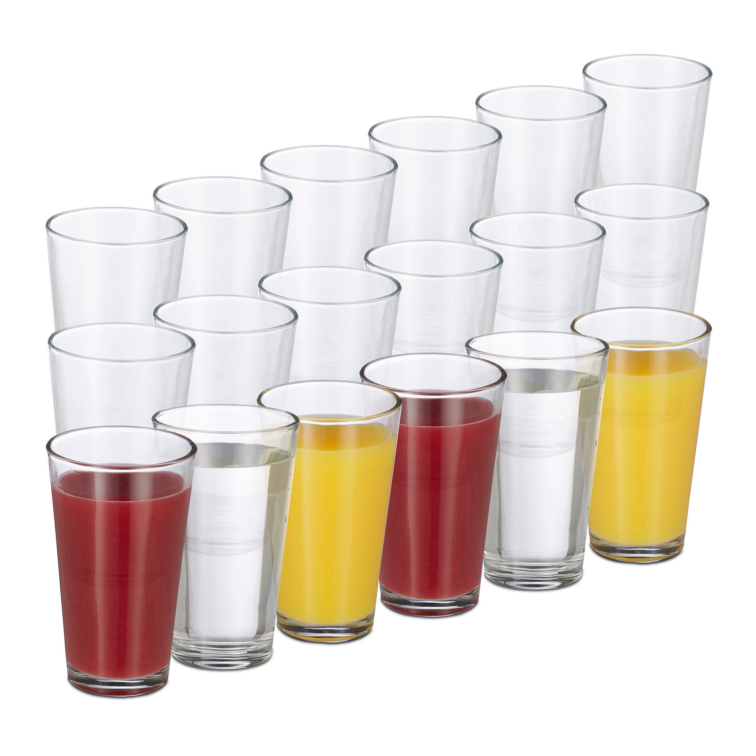 Glas Glas relaxdays Set, 18er Trinkgläser im