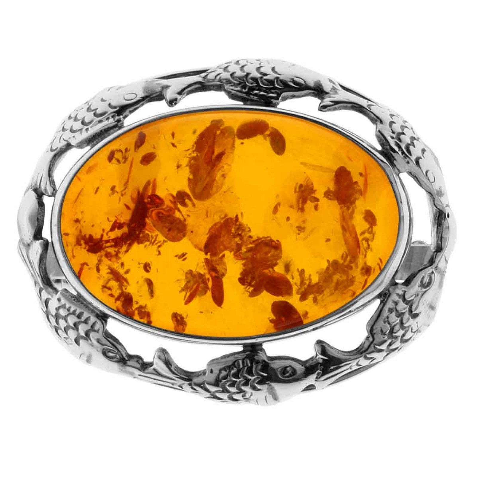 OSTSEE-SCHMUCK Brosche Ostsee-Schmuck Brosche Fischland 31x25 mm günstig online kaufen