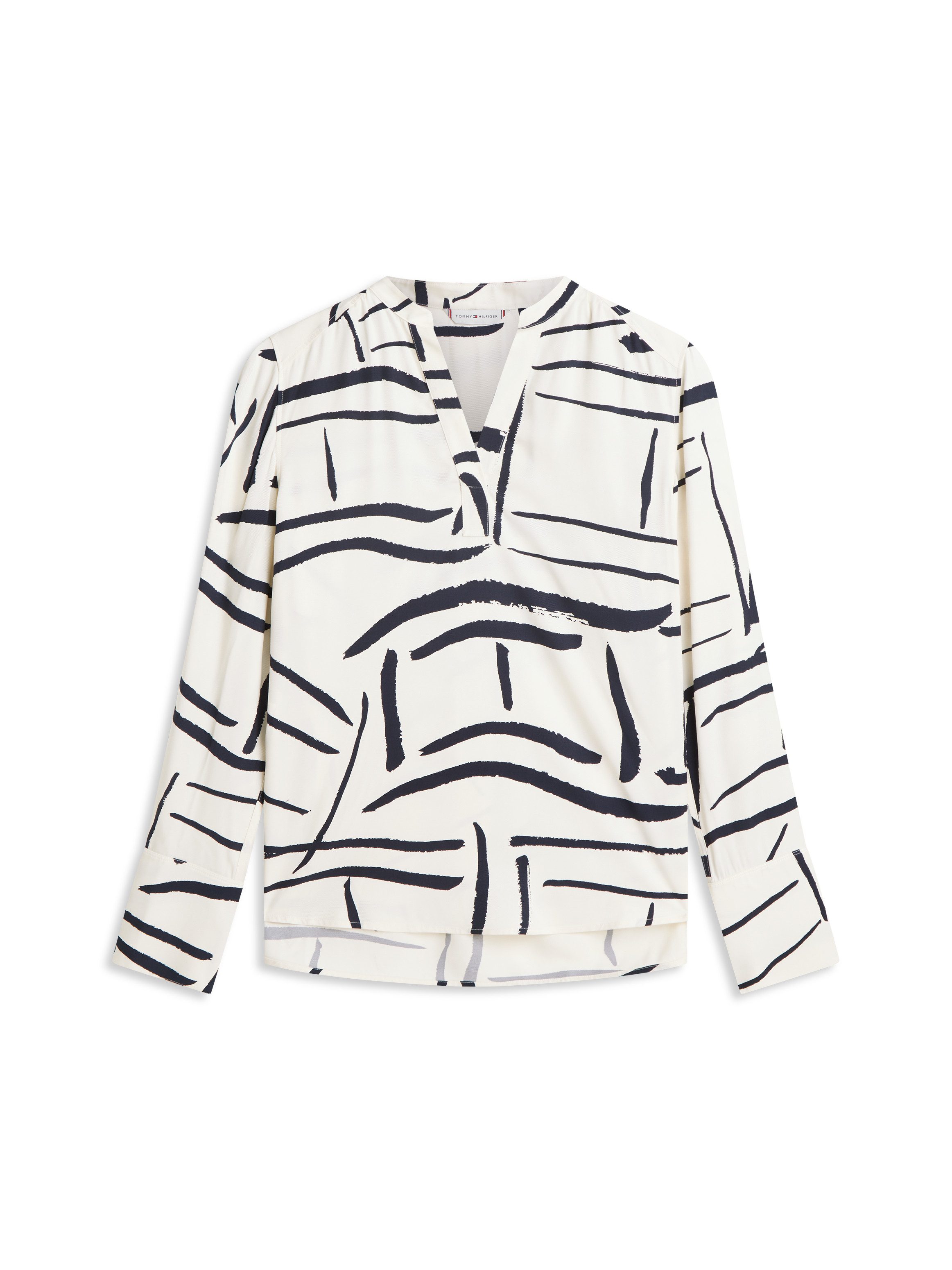 Langarmbluse VIS TWILL V NECK BLOUSE LS