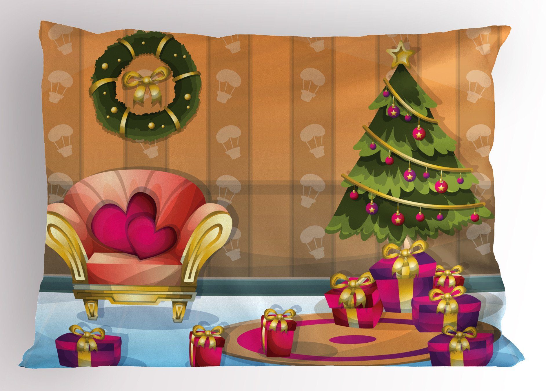 Kissenbezüge Dekorativer Standard King Size Gedruckter Kissenbezug, Abakuhaus (1 Stück), Weihnachten Noel Raum Cartoon