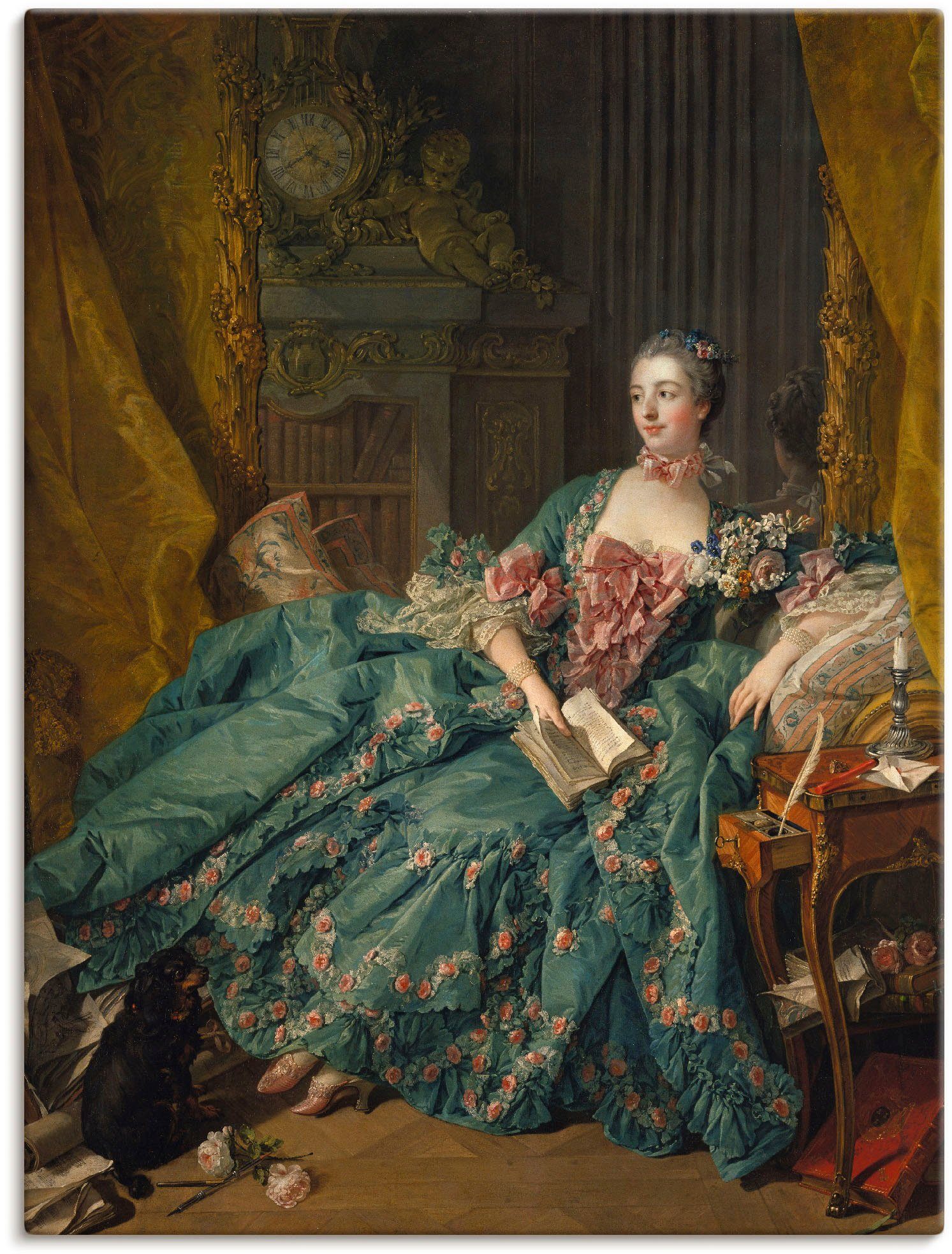 Artland Wandbild Bildnis der Marquise de Pompadour. 1756, Frau (1 St), als Leinwandbild, Poster in verschied. Größen
