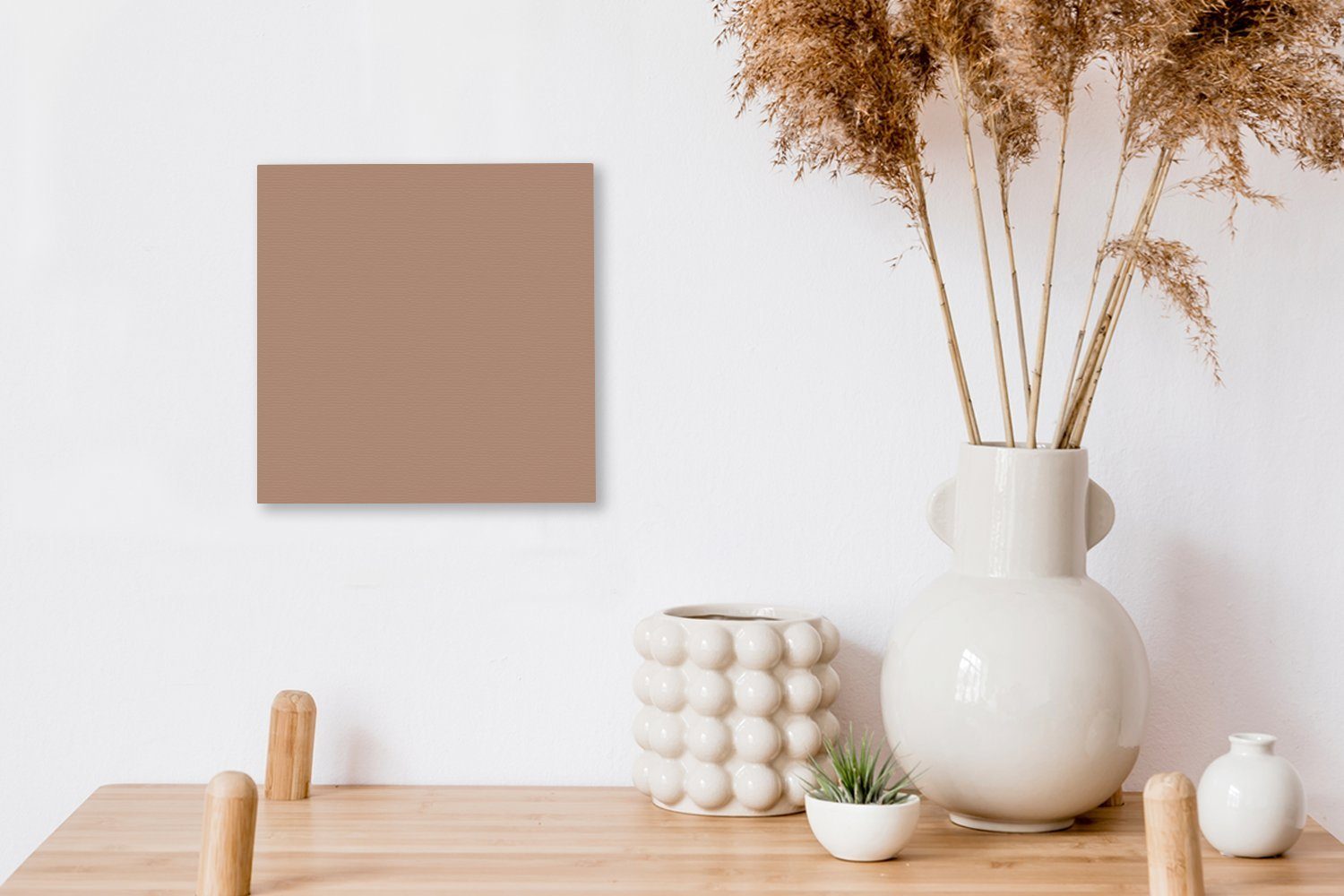 OneMillionCanvasses® Leinwandbild Beige - Wohnzimmer Leinwand bunt Farbe (1 Rosa, St), Bilder Schlafzimmer - für