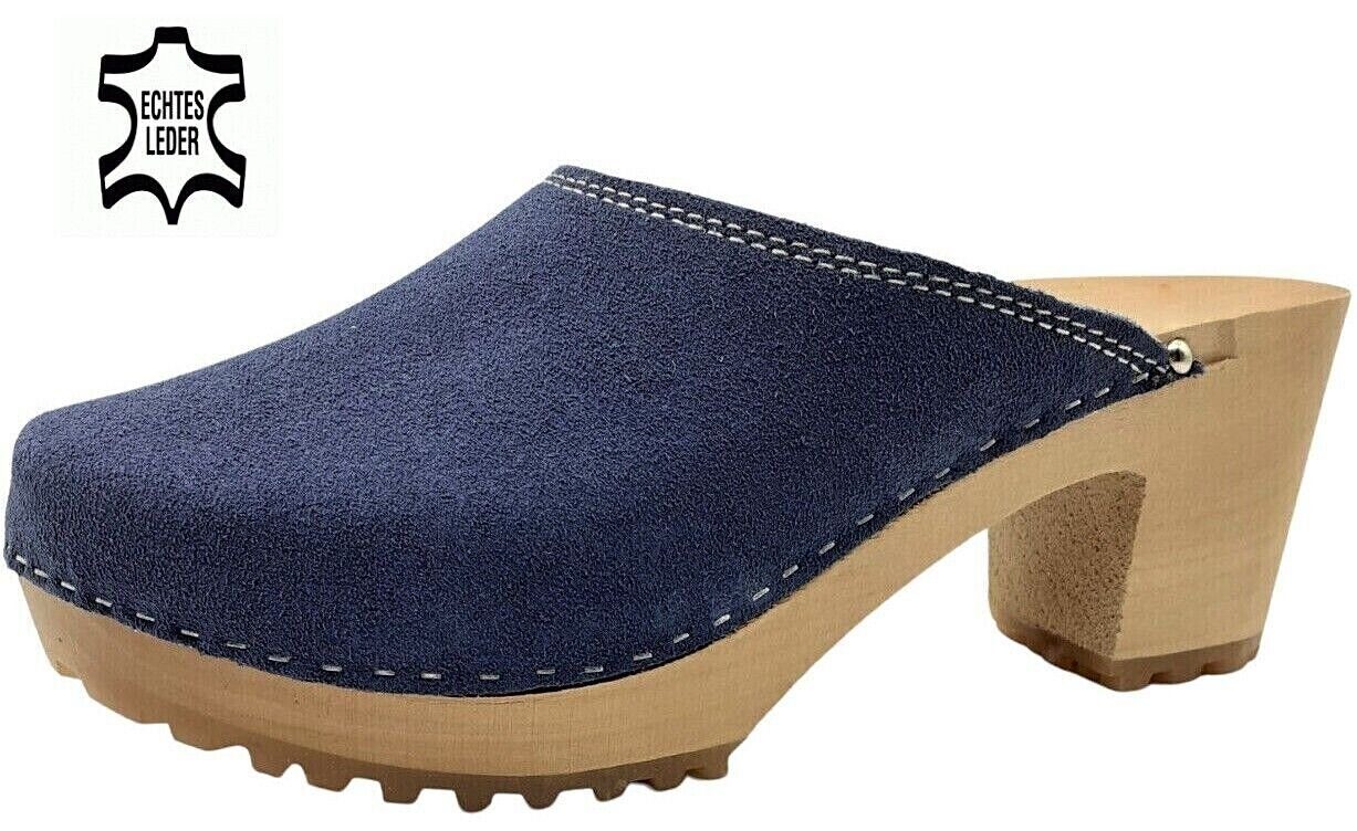 em-ka Damen Holzclog aus HANDARBEIT Clog Holzschuhe Orthopädisches Holzschuhe, Leder Gesundheitsschuhe Pantoletten Clog Sohle Gesundheitschuhe, Profil, Lindenholz