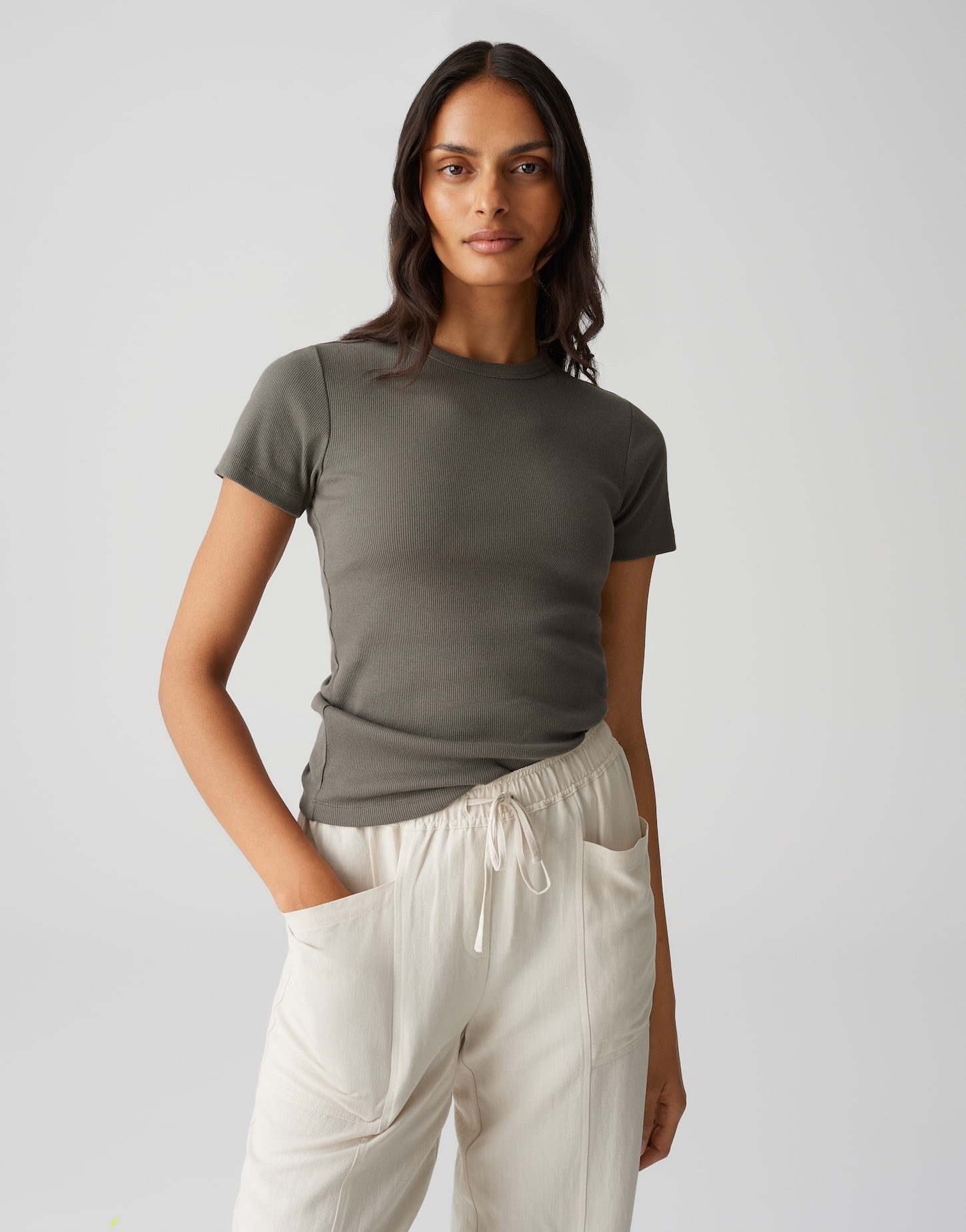 OPUS T-Shirt SAMUNA Feines Rippshirt Slim günstig online kaufen