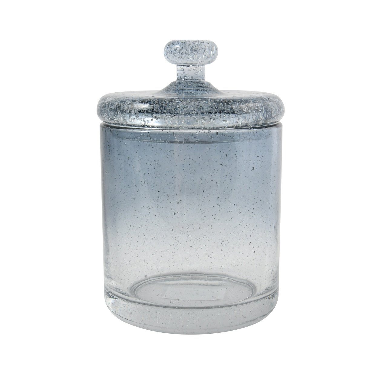 MSV Kosmetikbox MSV Organizer Wattepadhalter Wattestäbchen Bad Aufbewahrung Glas Blau, Glasdose für Wattepads, Schminkutensilien, Kosmetik, mit Deckel
