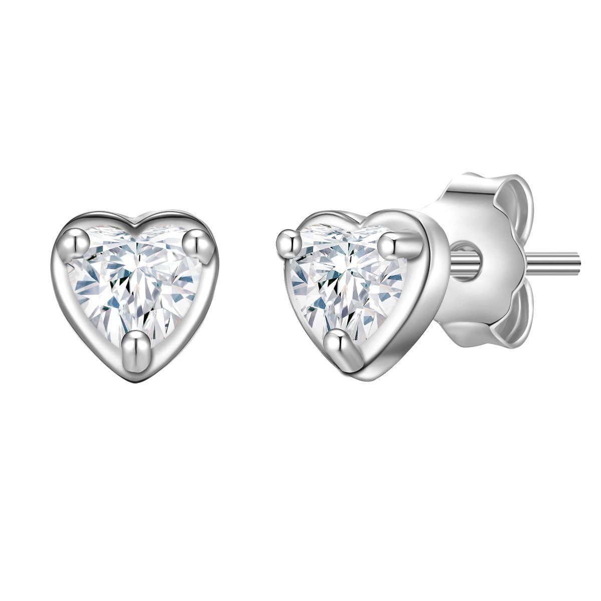 Paar Ohrstecker Herz silber