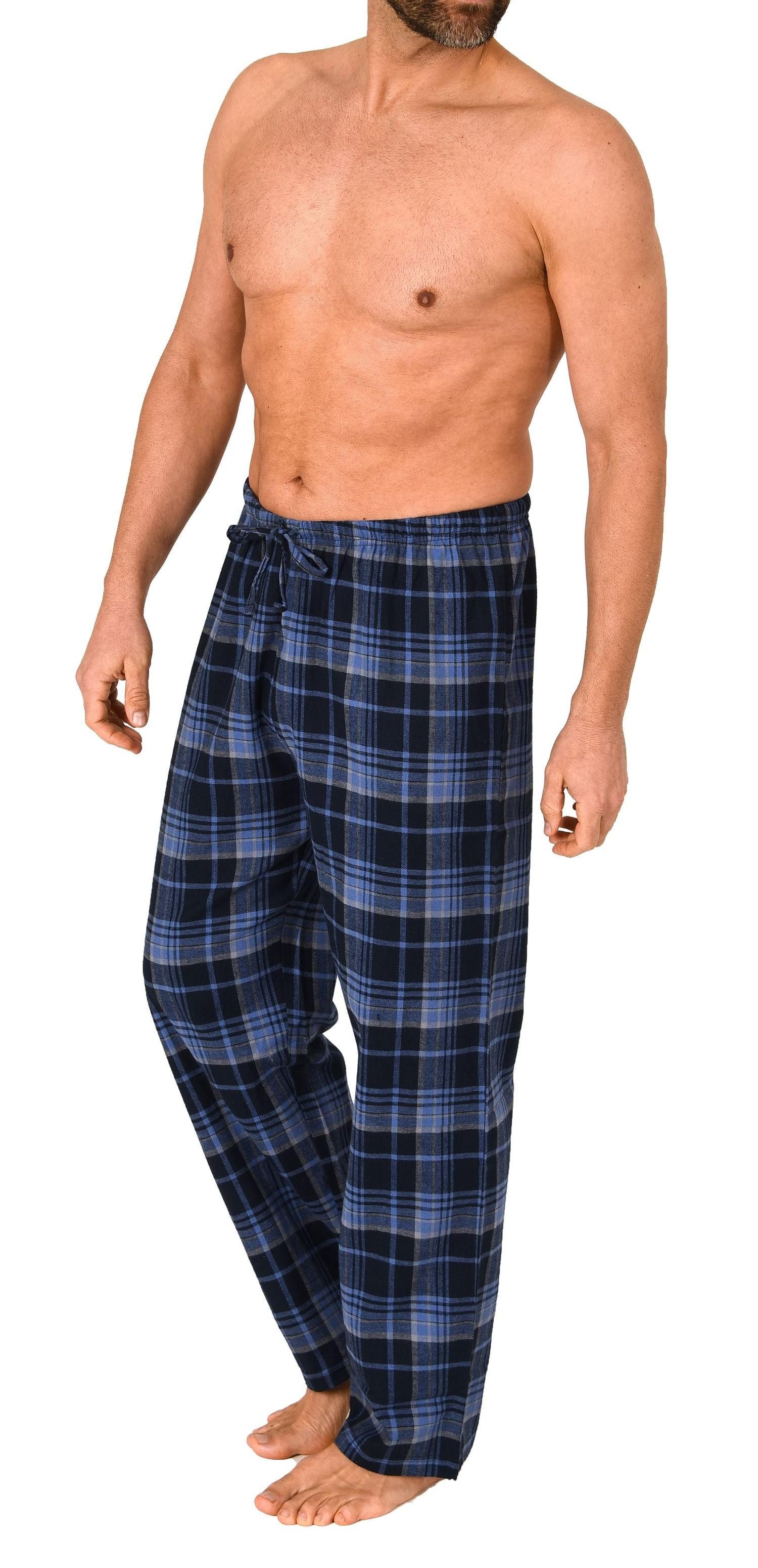 Normann Pyjama Herren Flanell Schlafanzug Hose in Karo-Optik – Bild 4 von 4