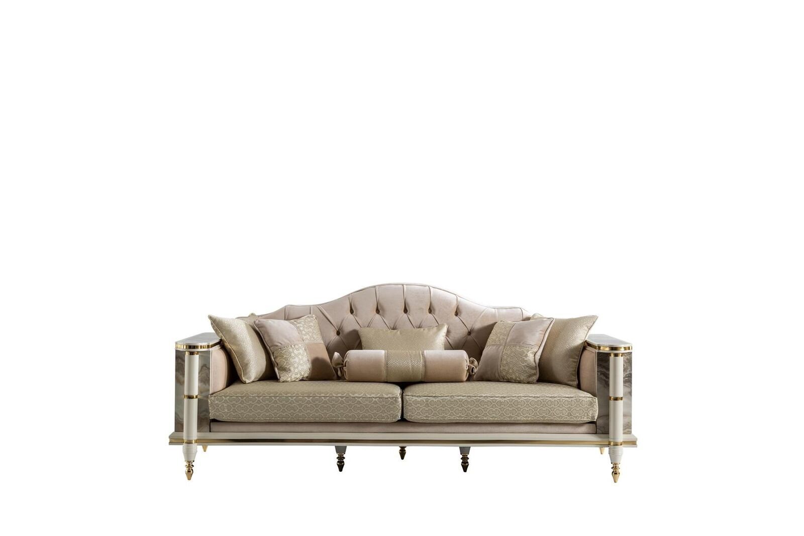 Sitzer Europe 3 Luxus Design Sofa Chesterfield Wohnzimmer Sofa Neu, JVmoebel Made Möbel Beige in