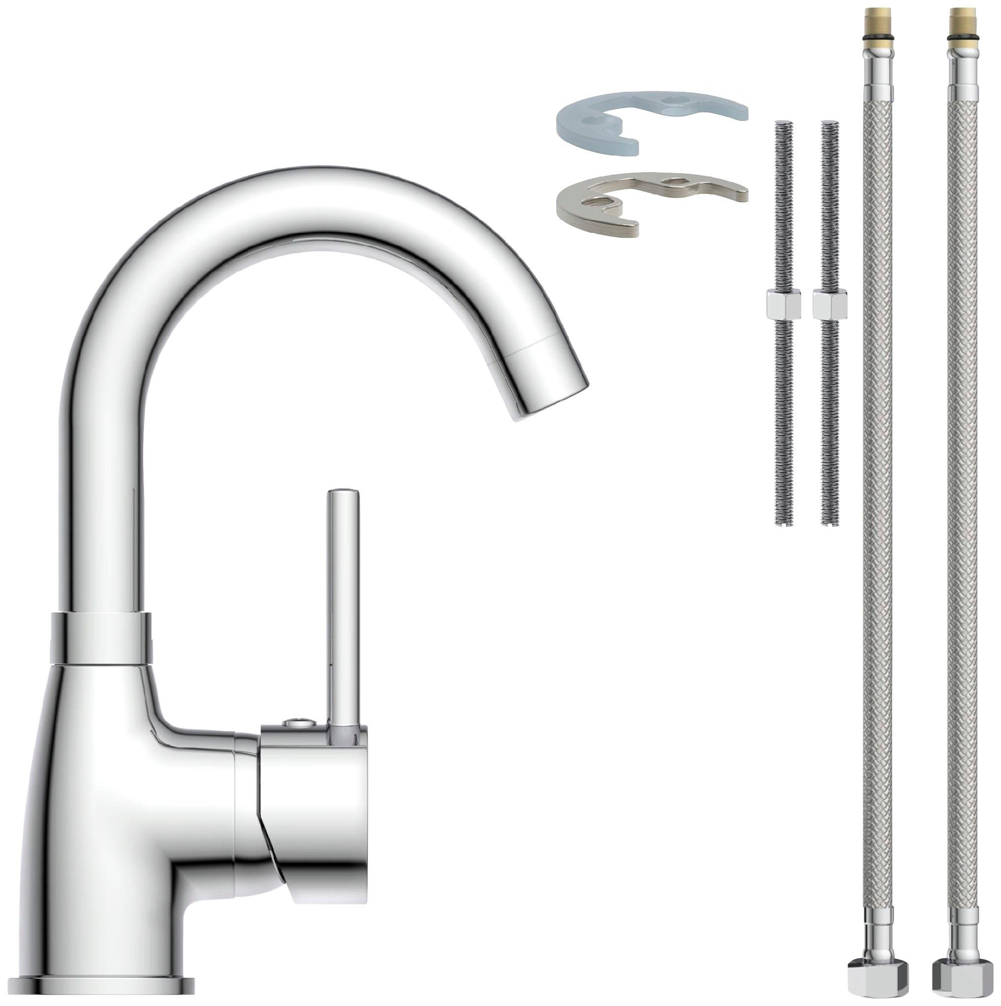 Eisl Waschtischarmatur Futura Wasserhahn mit Energiesparfunktion Cold Start, Mischbatterie