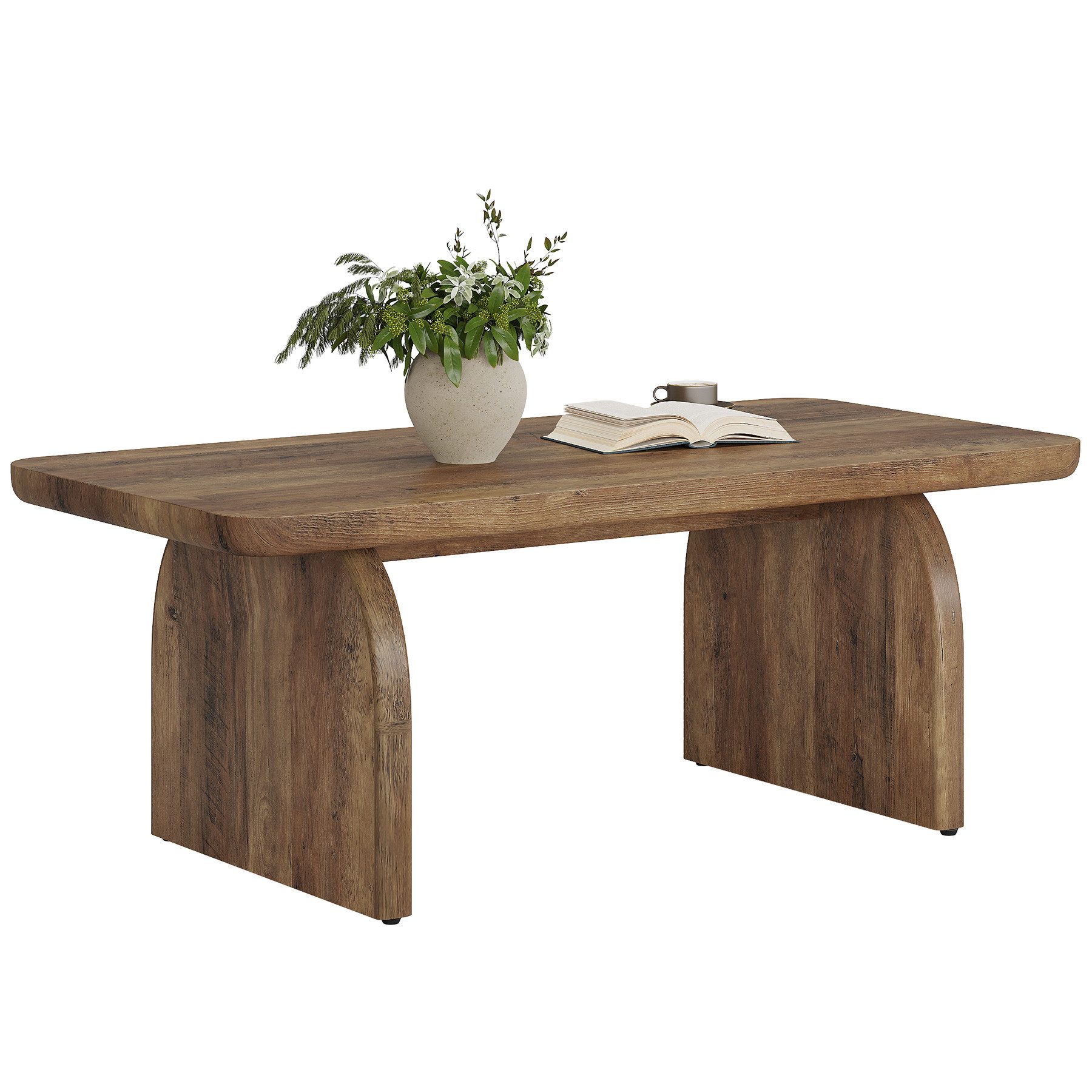 Tribesigns Couchtisch 120 cm Holz, rechteckig, Bauernhaus-Akzent-Mitteltisc günstig online kaufen