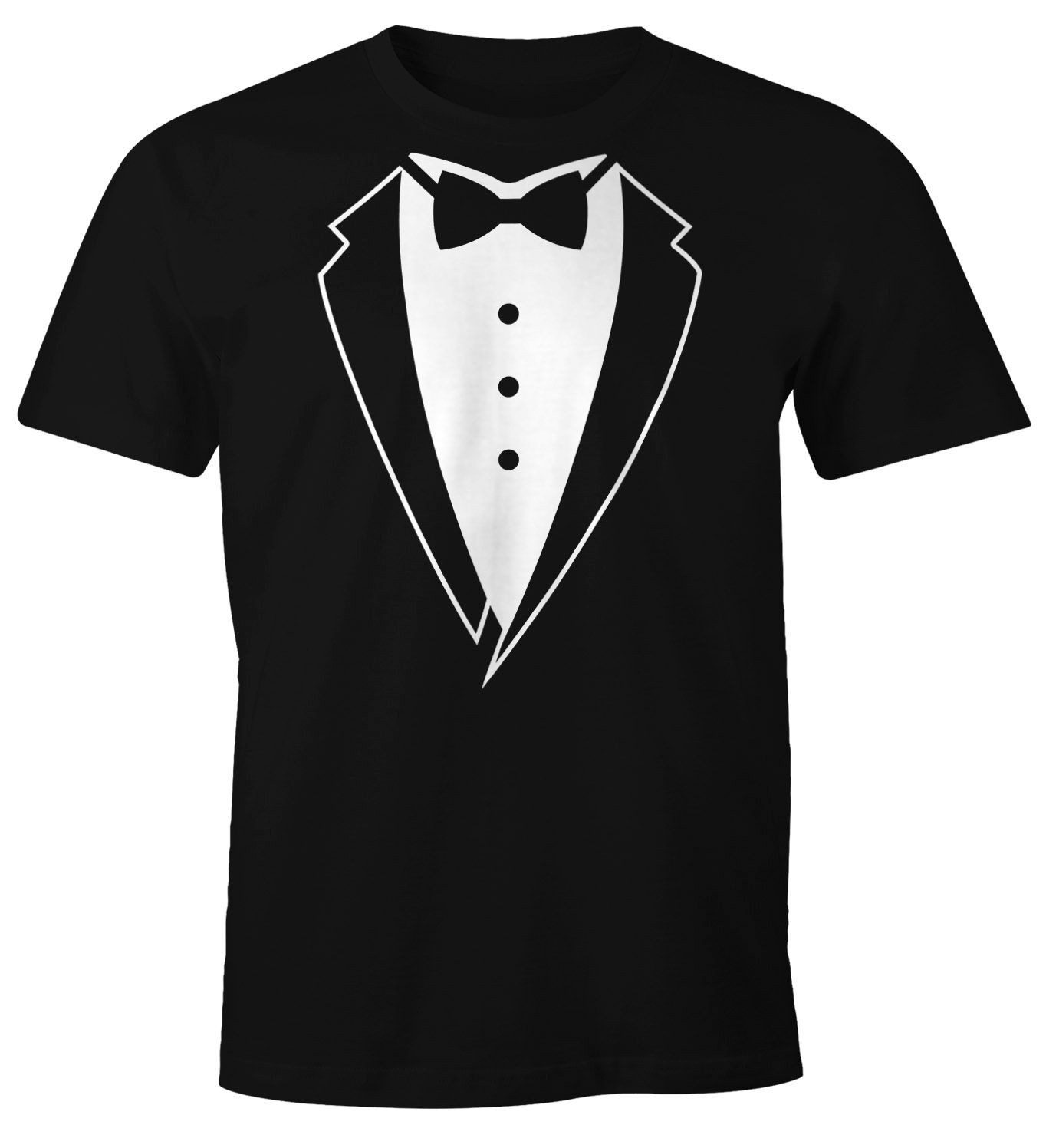 MoonWorks Print-Shirt Anzug T-Shirt Smoking Tuxedo Anzug Aufdruck Fun-Shirt Moonworks® mit Print