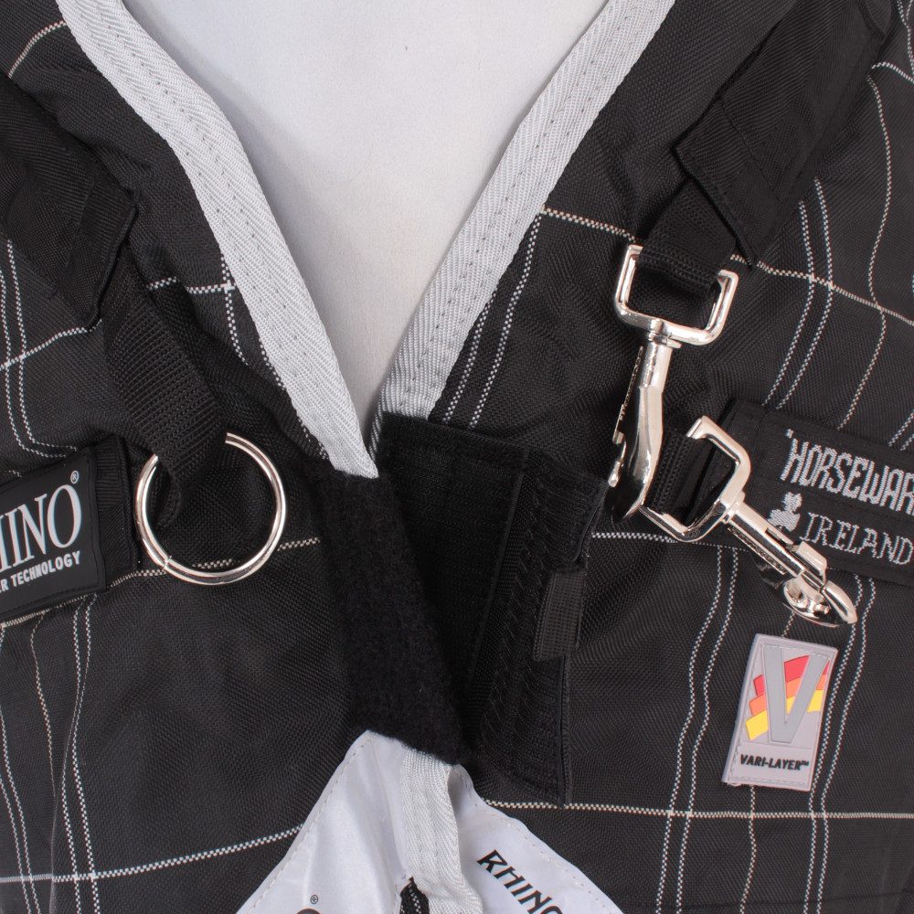Horseware Pferde-Thermodecke Horseware Rhino Wug Turnout 450g Heavy Vari Layer - Black/Grey/White