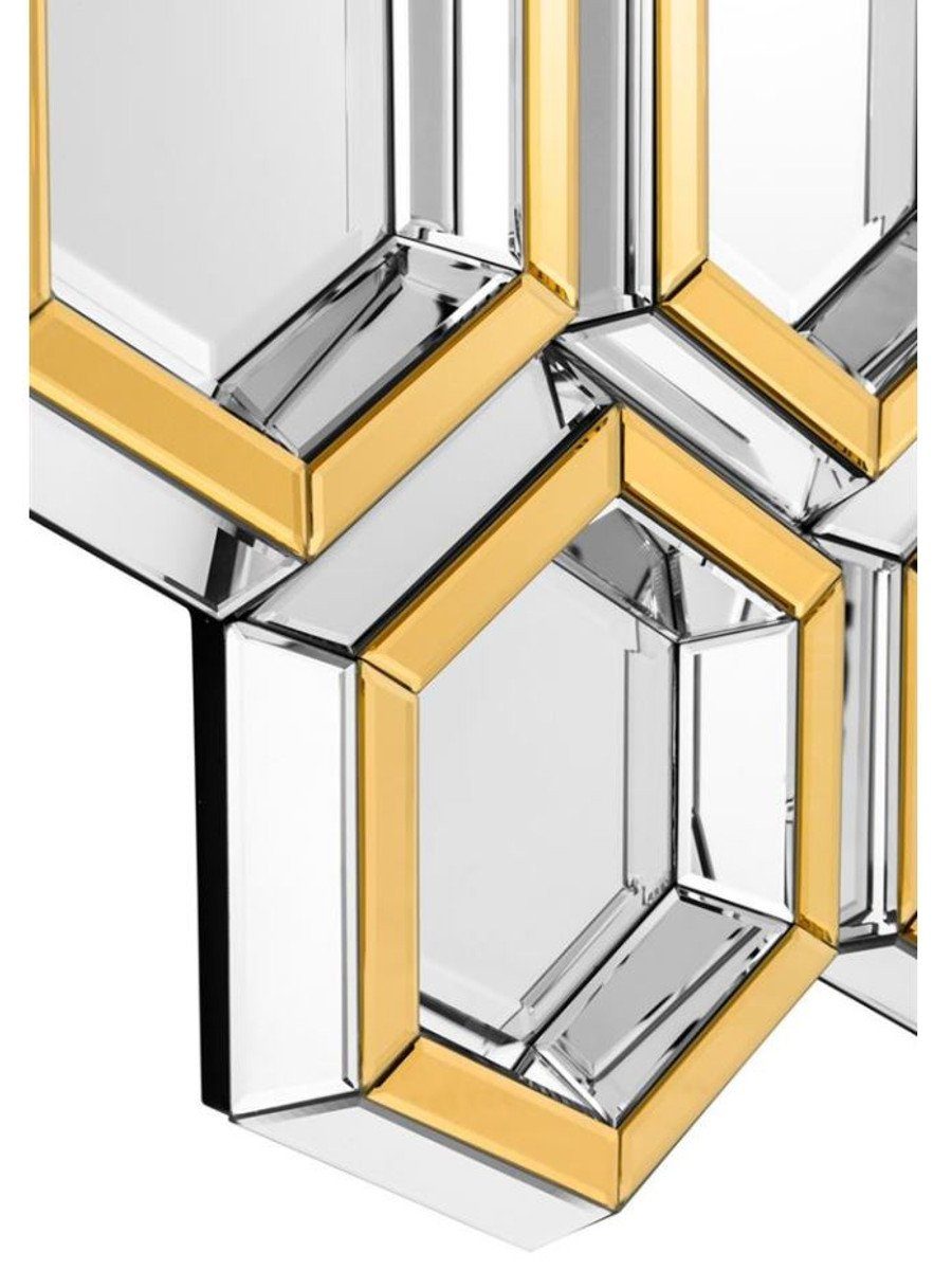 Casa Padrino Spiegel Designer x Luxus Spiegel 100 H - 103 Wandspiegel cm Gold