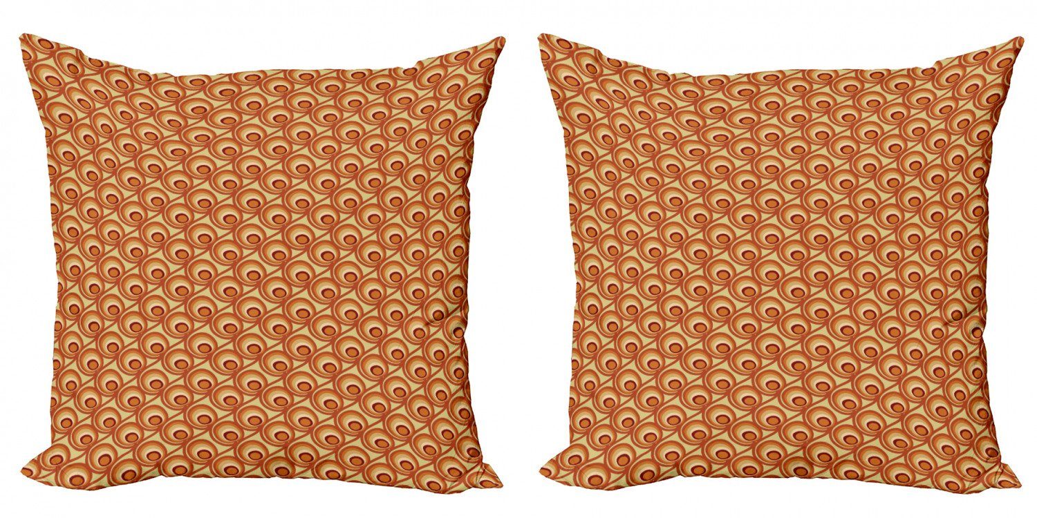 Gekritzel-Kreise Accent Burnt Doppelseitiger Kissenbezüge orange Modern Abakuhaus Digitaldruck, Stück), Retro (2