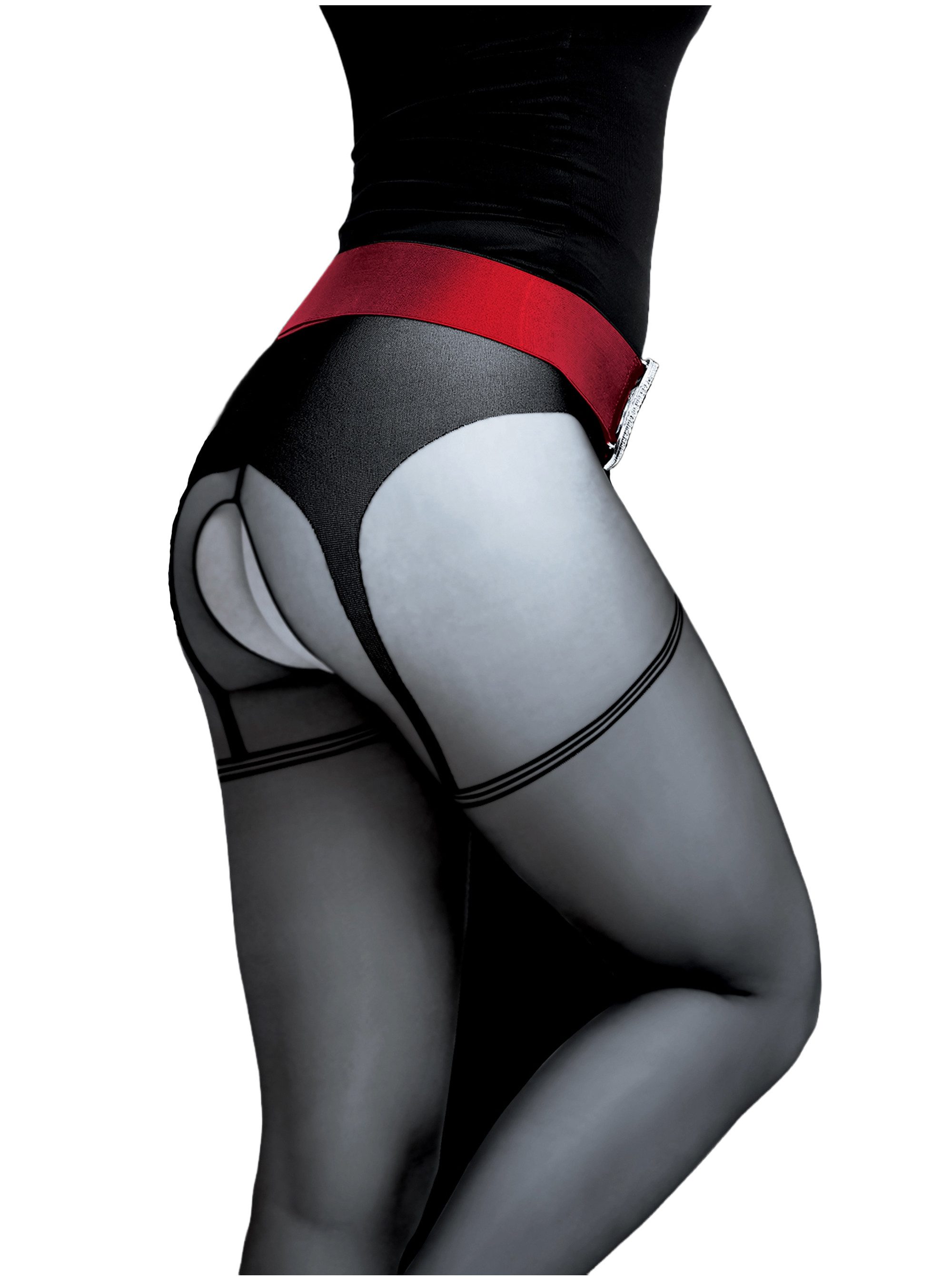 NOQ by Knittex Ouvert Strumpfhose Fantasy by night (Packung 1 Paar) Ouvert Strumpfhose 20DEN Strapsstrumpfoptik