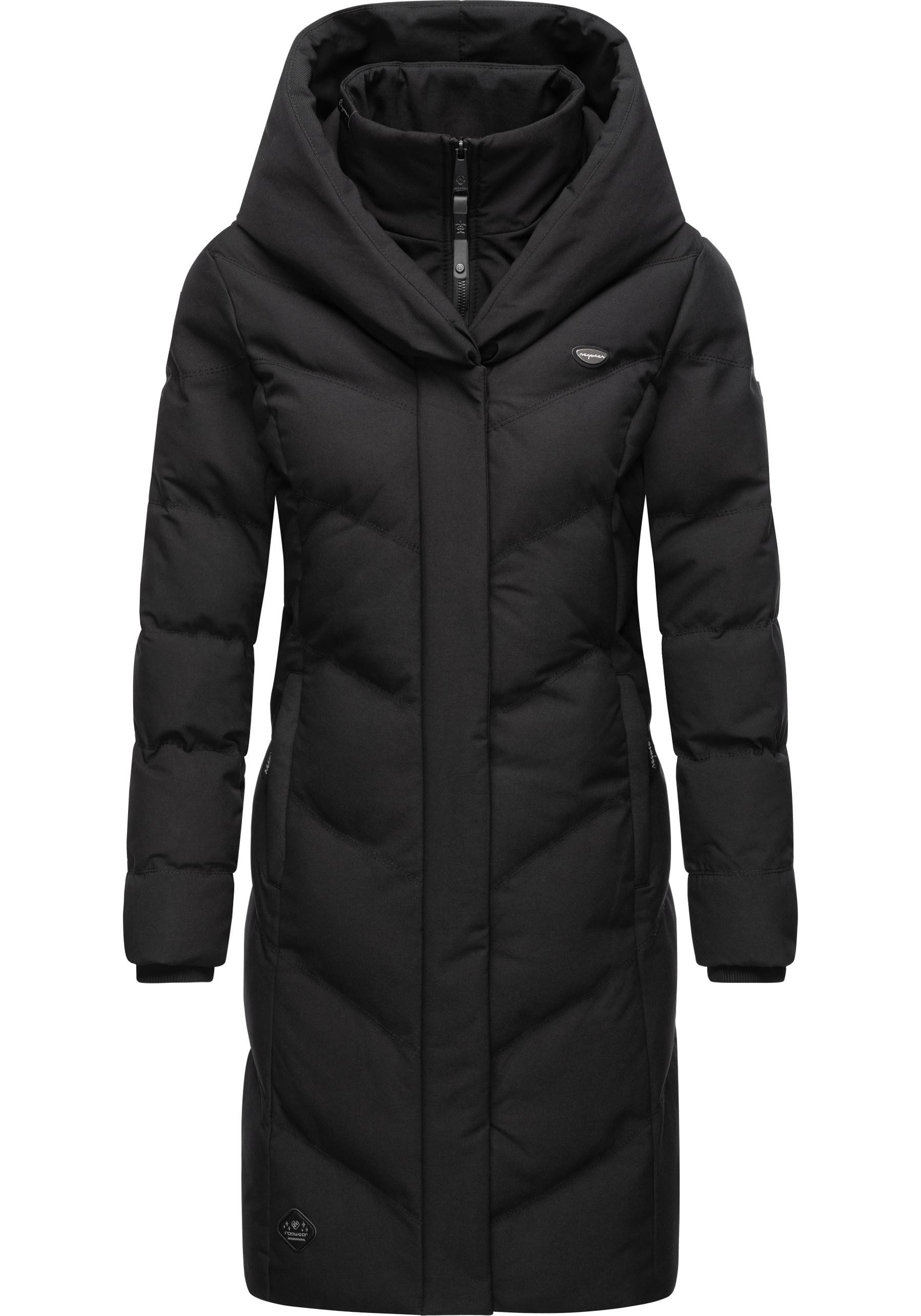 Ragwear Steppmantel Natalka Melange wasserdichter Damen Wintermantel mit gefütterter Kapuze