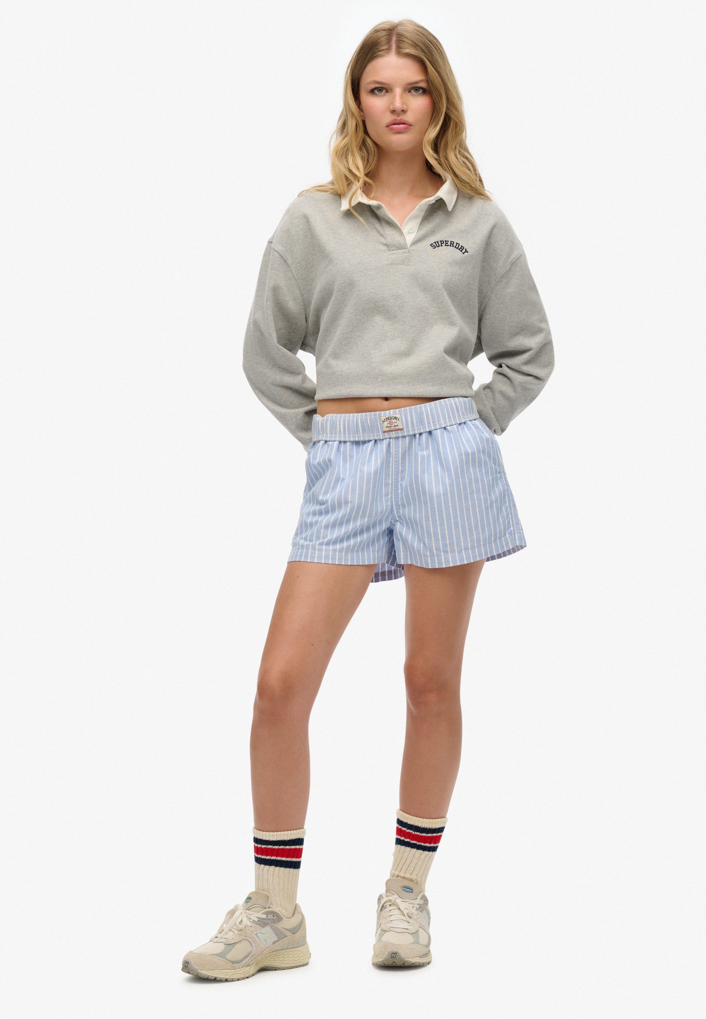 Superdry Shorts COTTON STRIPE ELASTIC SHORT aus Baumwolle, Regular Fit, mit Gummizug, pflegeleichtes Webmaterial