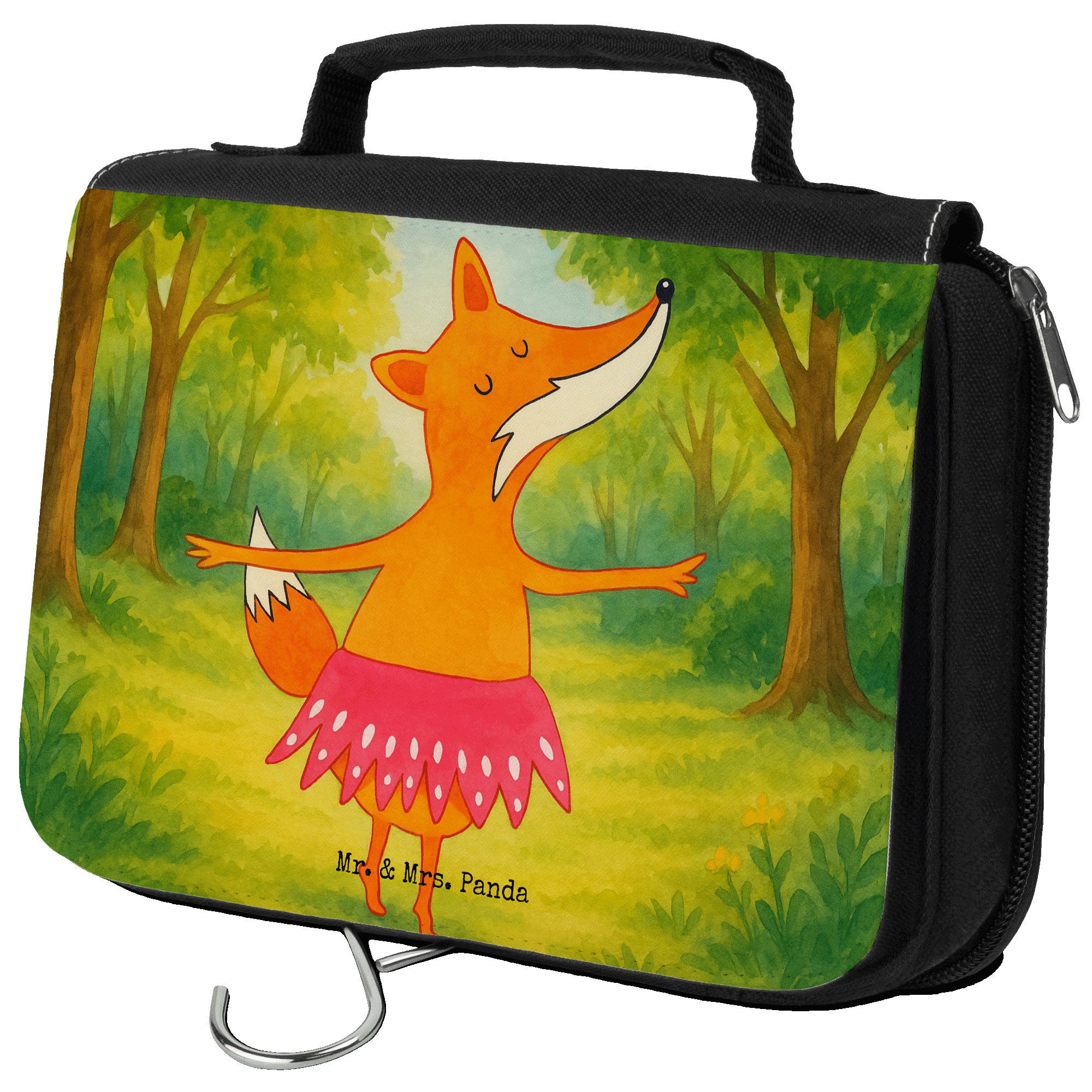 Kulturbeutel Fuchs Ballerina Design, Make-Up Tasche, Weiß, kulturtäschchen, badtas