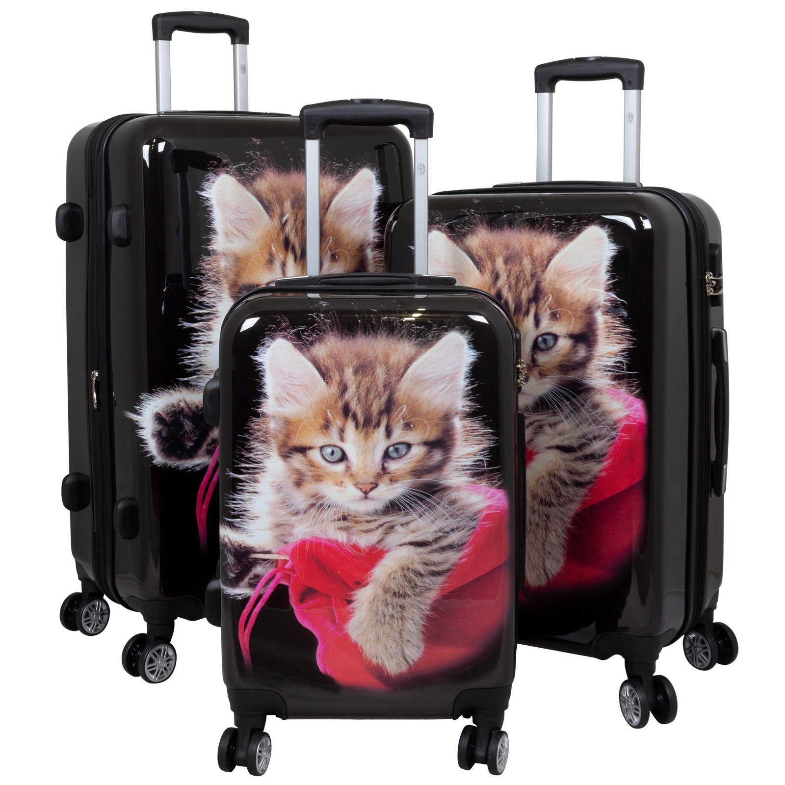 Trendyshop365 Hartschalen-Trolley Katze, Reisekoffer bunt mit günstig online kaufen