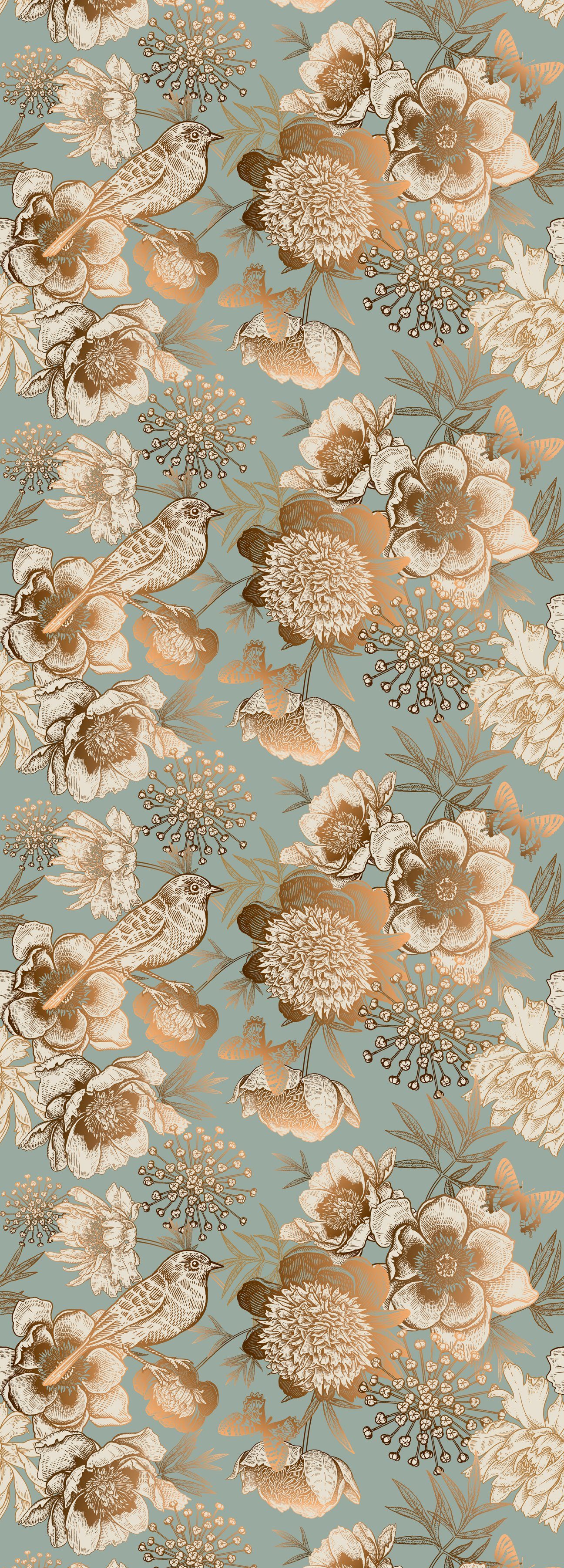 queence Vinyltapete Gold, glatt, Antikoptik, Barock, Kunst, bedruckt, 90x250cm, selbstklebend, kinderleichte Anbringung, Sticker