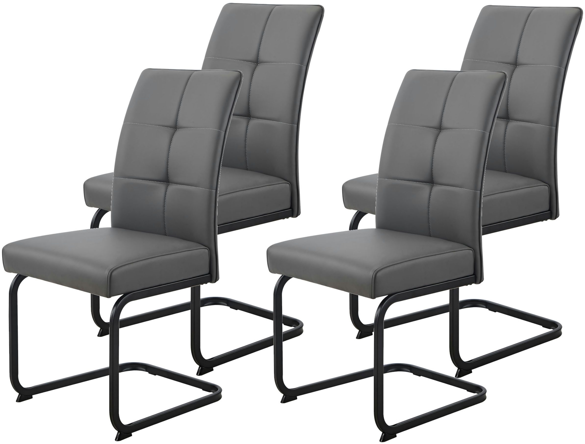 HELA Freischwinger MALTA (Set, 4 St), verschiedene Bezüge, Gestell Hochkant, Steppnähte