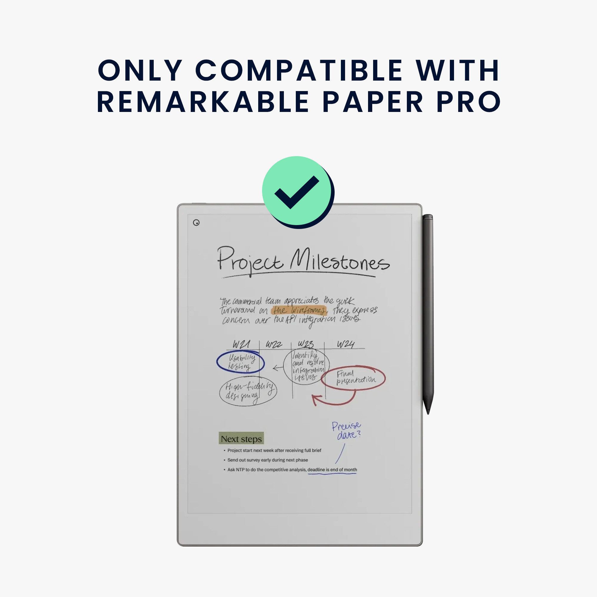 kwmobile Tablet-Hülle Hülle für Remarkable Paper Pro Case, Magnetisches Cover mit integriertem Stifthalter - Kunstleder Tasche