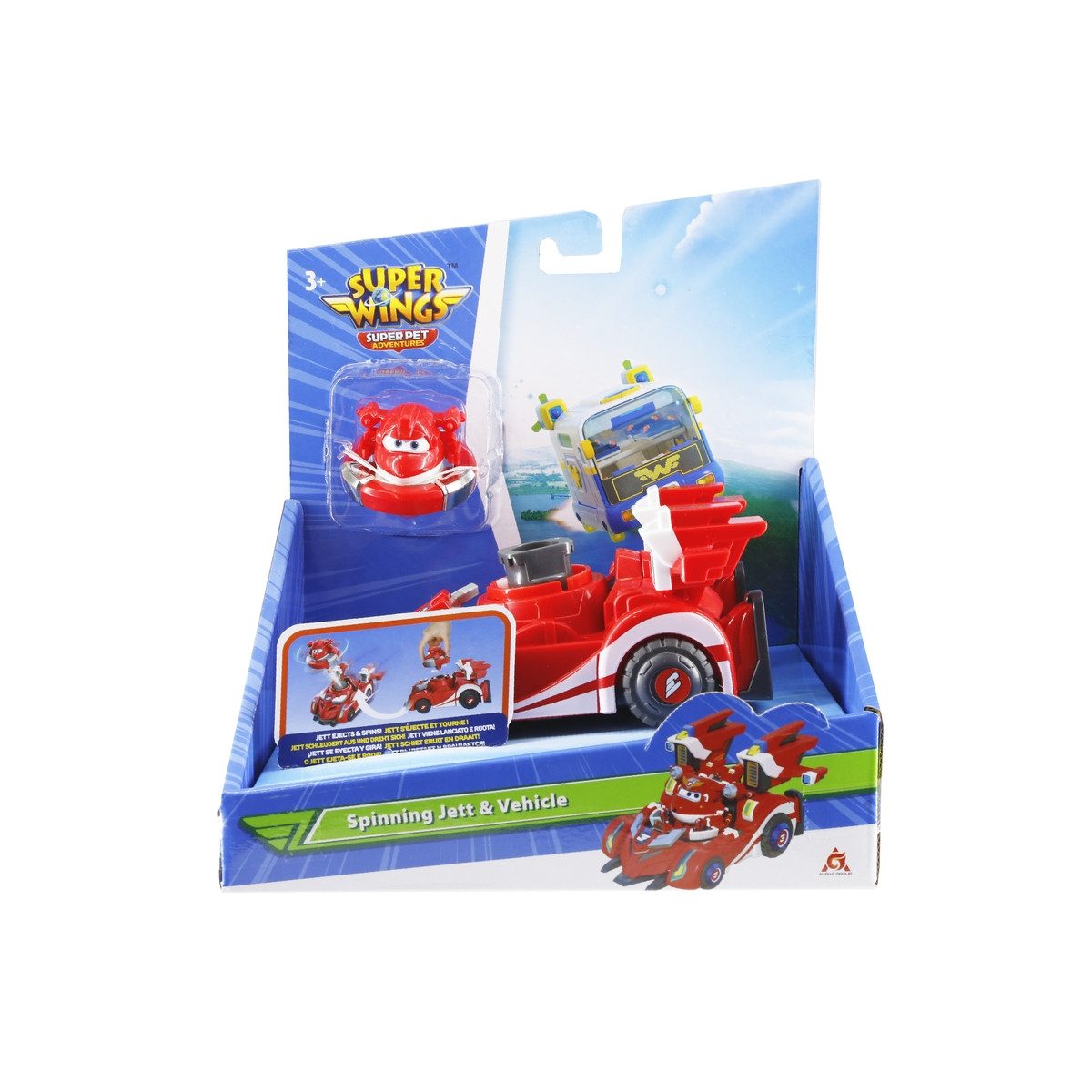 Waiky Spielzeug-Flugzeug Super Wings Spinning Jett & Vehicle