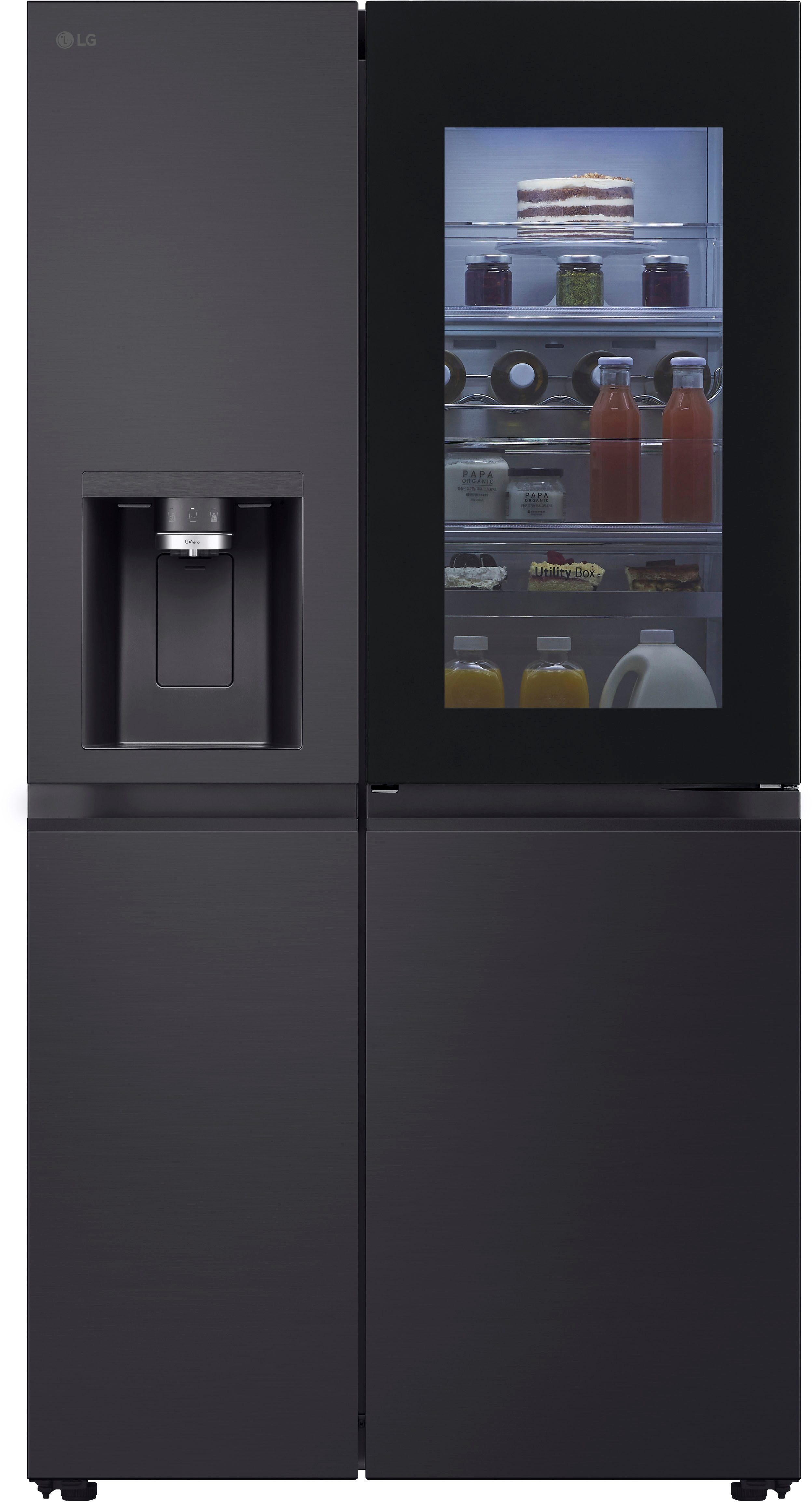 LG Side-by-Side X-Serie GSXE90EVAD, 179 cm hoch, 91,3 cm breit, großes Wein- und Flaschenregal