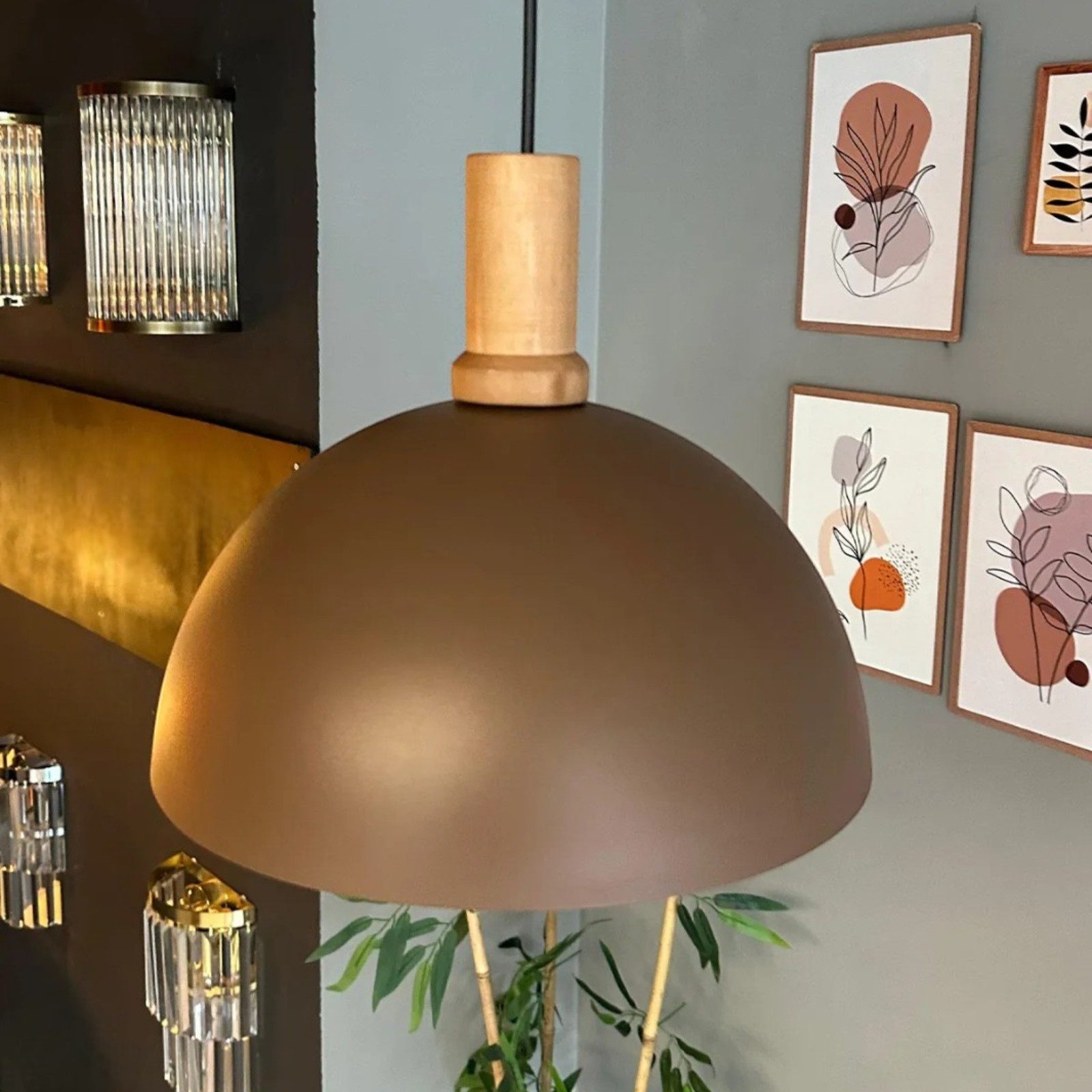 Bamyum Pendelleuchte Pendelleuchte Yimpi Metall Ø30cm, Modern Hängelampe, ohne Leuchtmittel