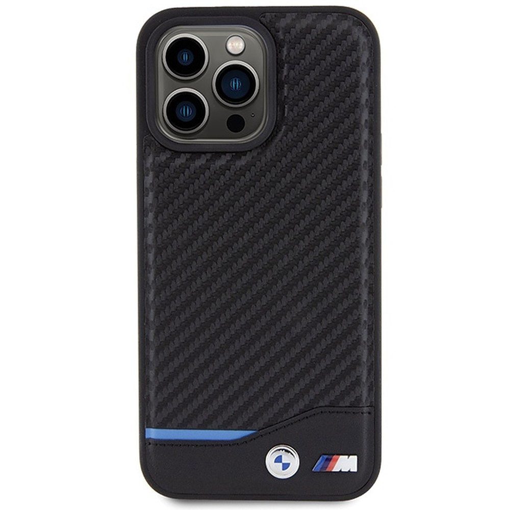 BMW Handyhülle Schutzhülle Case 6,7 Zoll, BMW Lizenzprodukt, Leder-Carbon-Optik, Hardcase