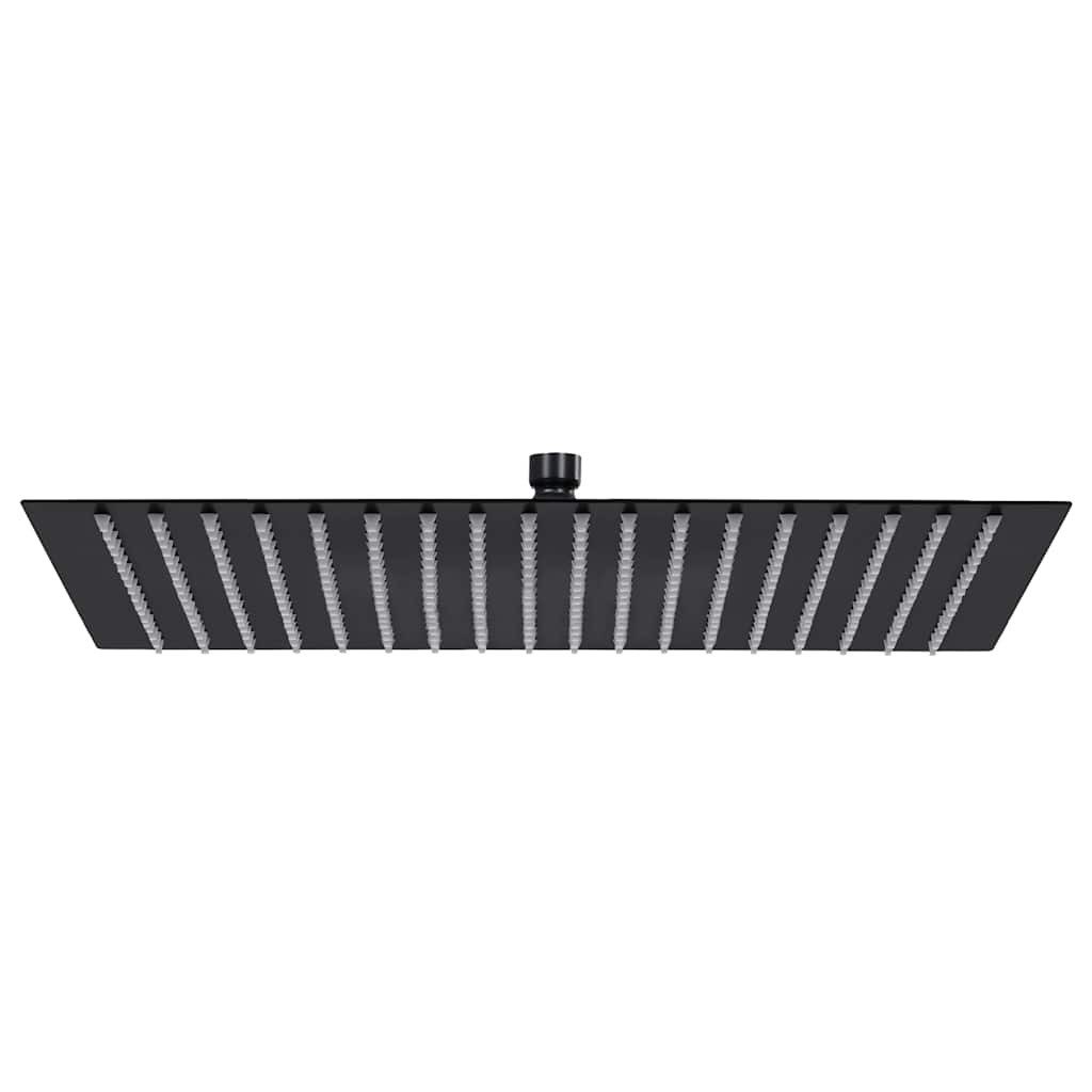 vidaXL Regenduschkopf Regenbrause Edelstahl 50x50 cm Quadrat Schwarz, (1-tlg)