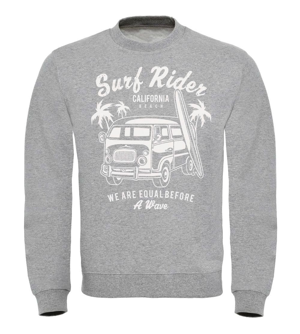 Männer Neverless Herren Retro Sweatshirt Neverless® Pullover grau Surfing Bus Sweatshirt