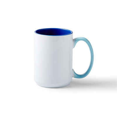Cricut Tasse Abgeschrägte Keramik Tassen blank 425 ml blau, Rohling, weiß, Becherrohling, gestalten, basteln, dekorieren, glatt, spülmaschinen geeignet, mikrowellenfest